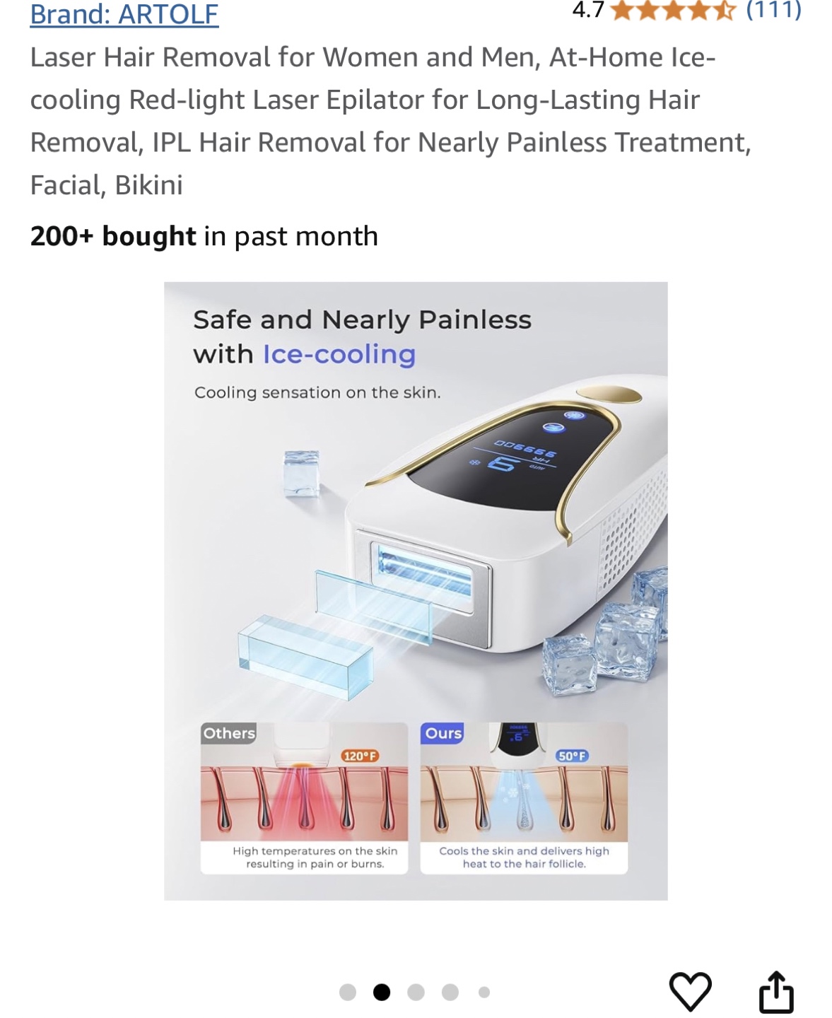 ARTOLF IPL Handheld Laser Hair Removal Device - photo 3