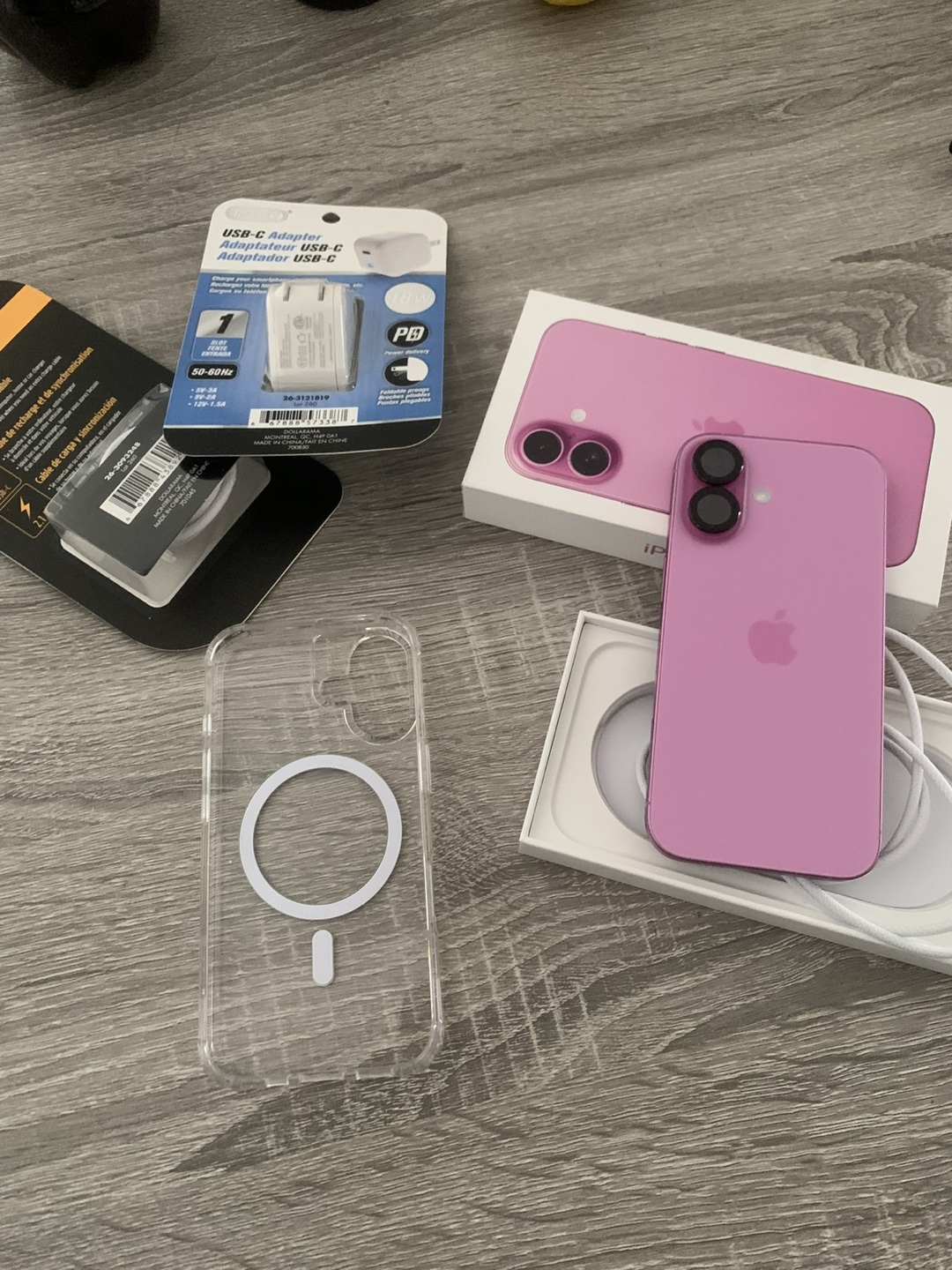 iPhone 16 in Lilac with Accessories