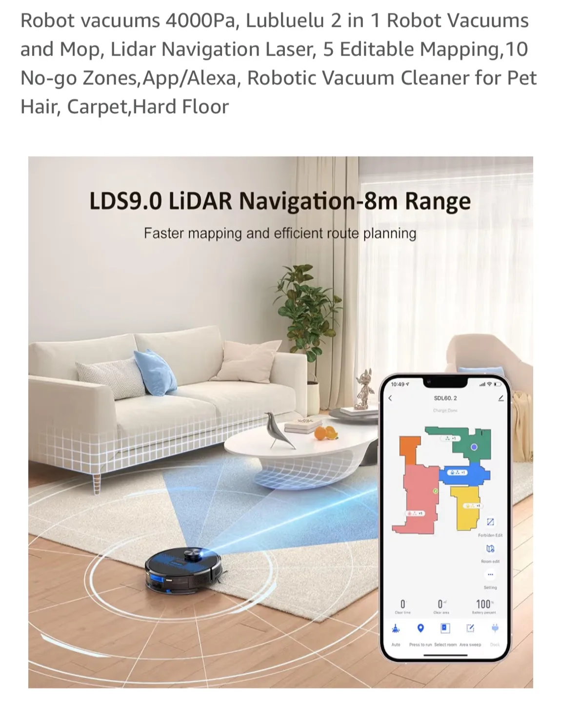 Lubluelu 2 in 1 Robot Vacuum and Mop image indicator(3)