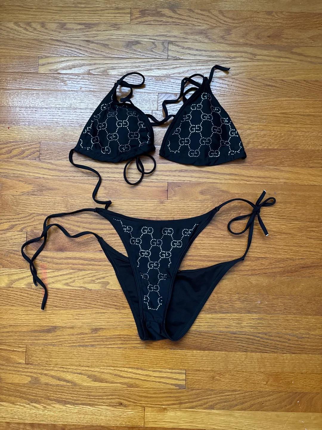 Black Rhinestone Bikini Set thumbnail