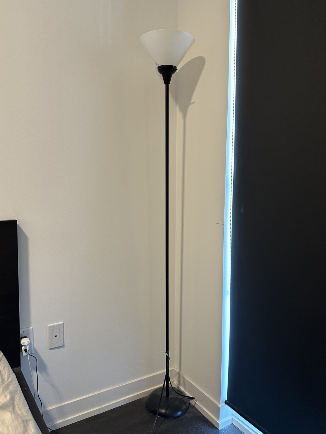 Black Floor Lamp with Smart Bulb