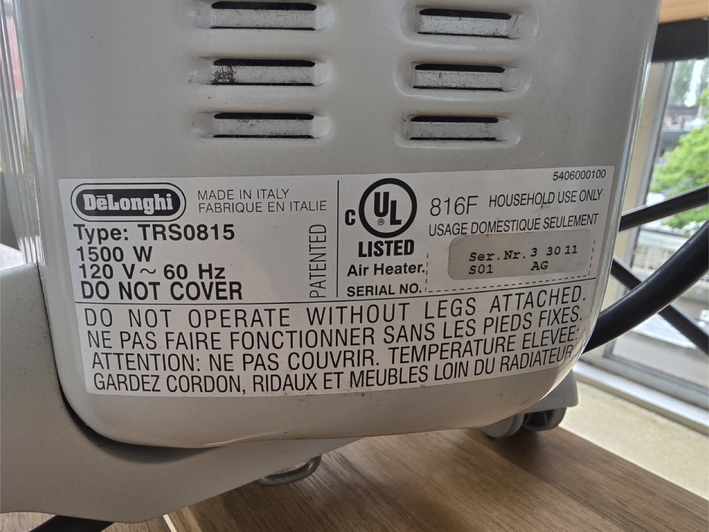 DeLonghi  Radiator Heater - TRS0815 - photo 2