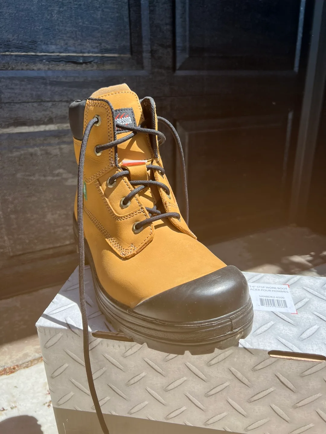 Steel Toes Construction LeatherBoots- Tan Men’s Size 10 image indicator(3)