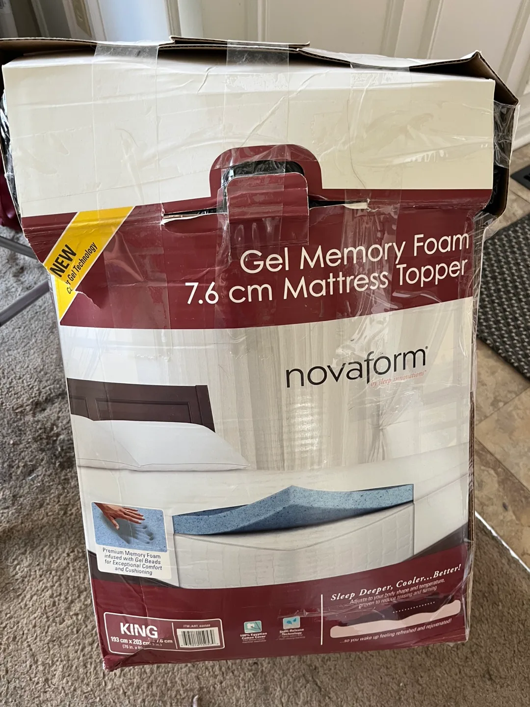 Novaform Gel Memory Foam Mattress Topper - King thumbnail