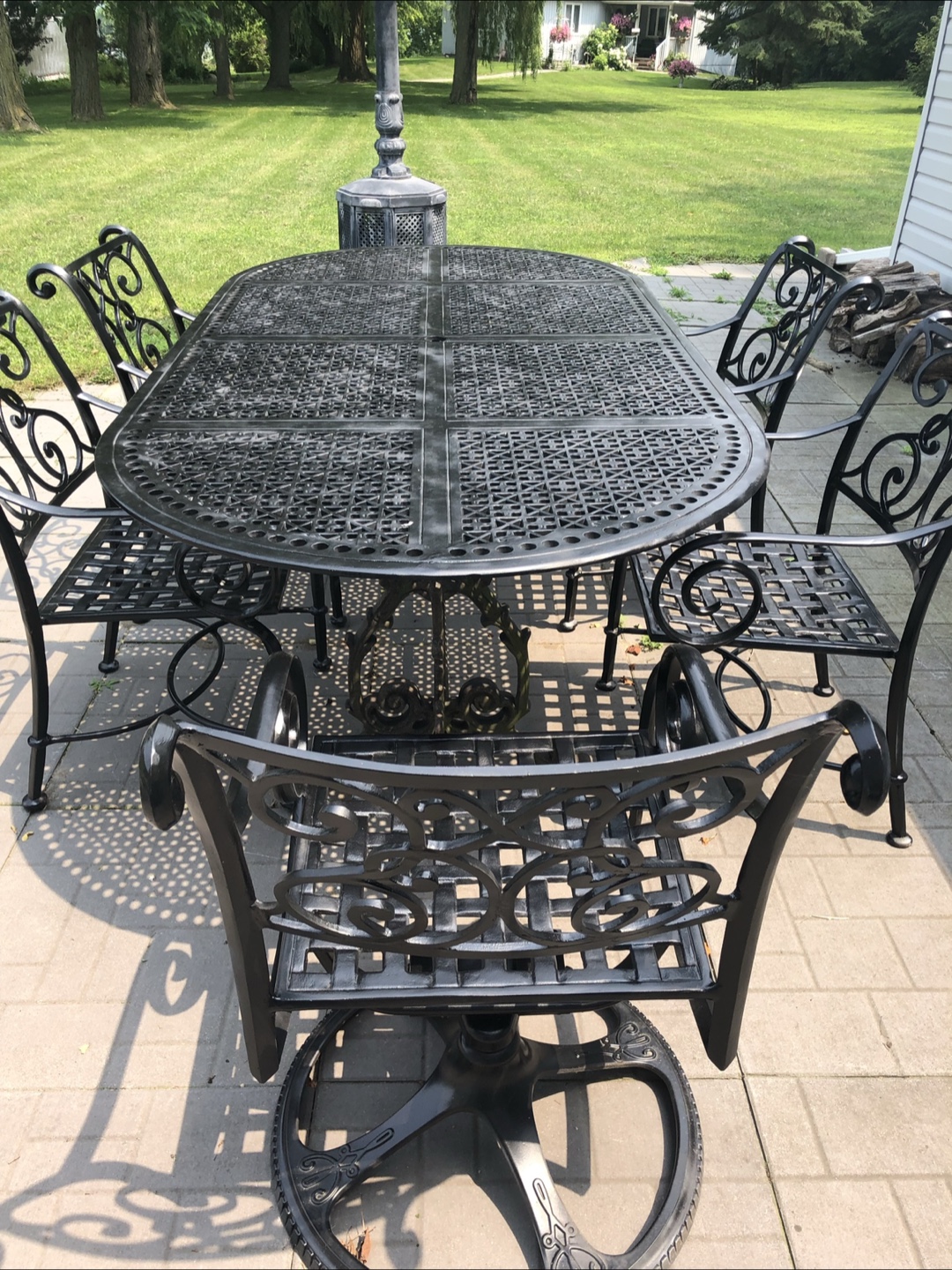 Black Wrought Iron Outdoor Patio Furniture Set