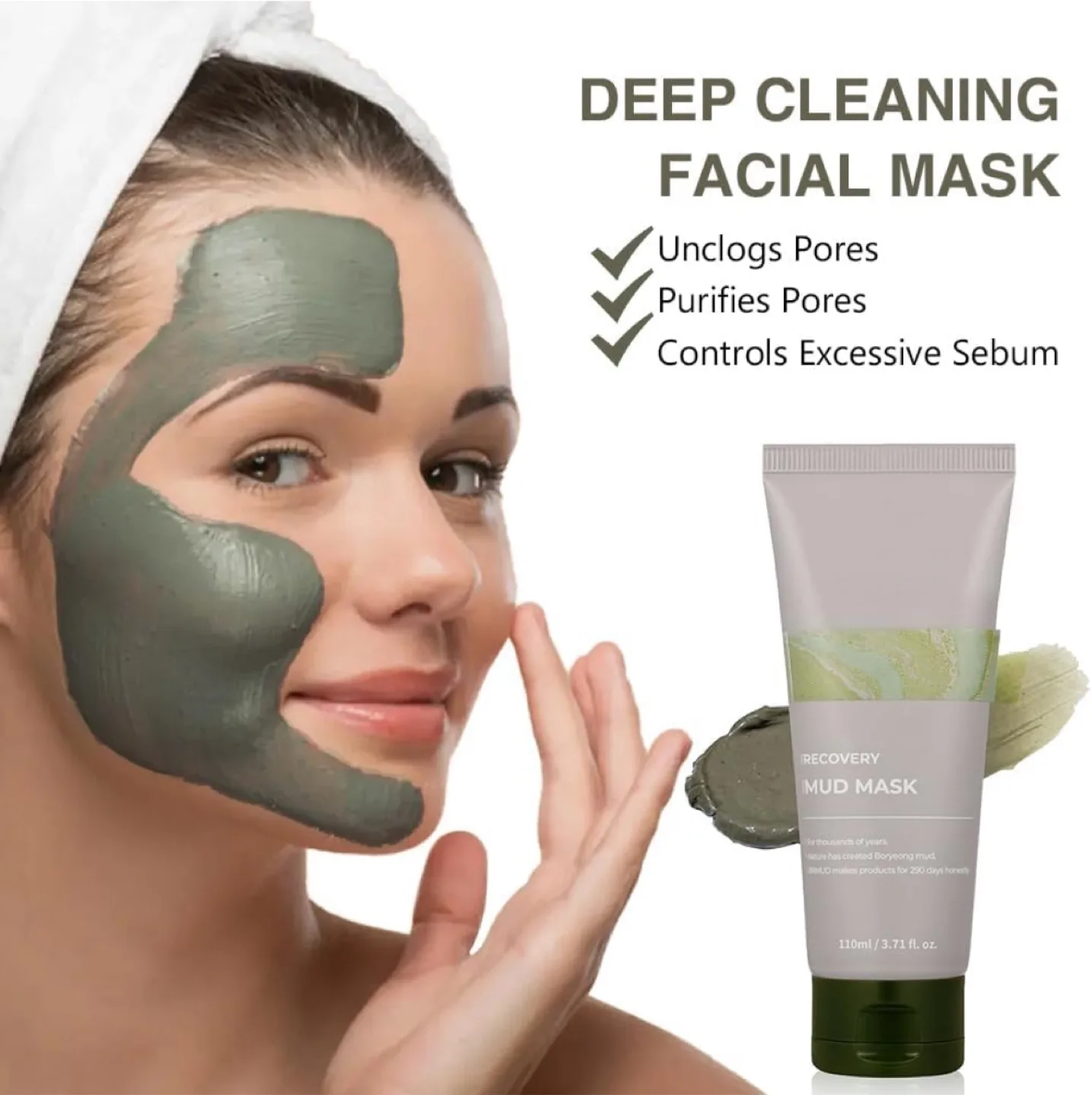 BRMUD Recovery Mud Mask - Deep Cleaning Facial Mask image indicator(5)