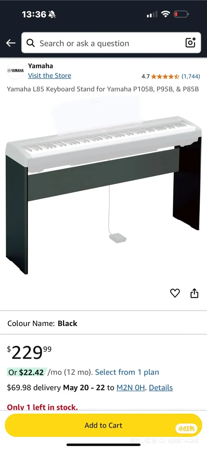 Yamaha P105B 88-Key Digital Piano with Stand and Sustain Pedal image indicator(5)