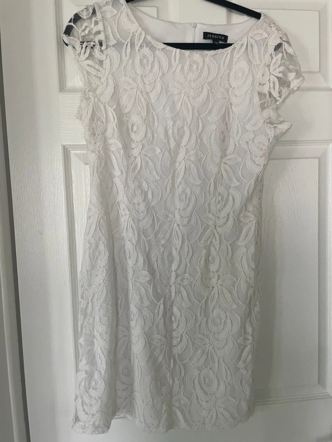 Jessica 12 Petite White Lace Dress Size 12P thumbnail