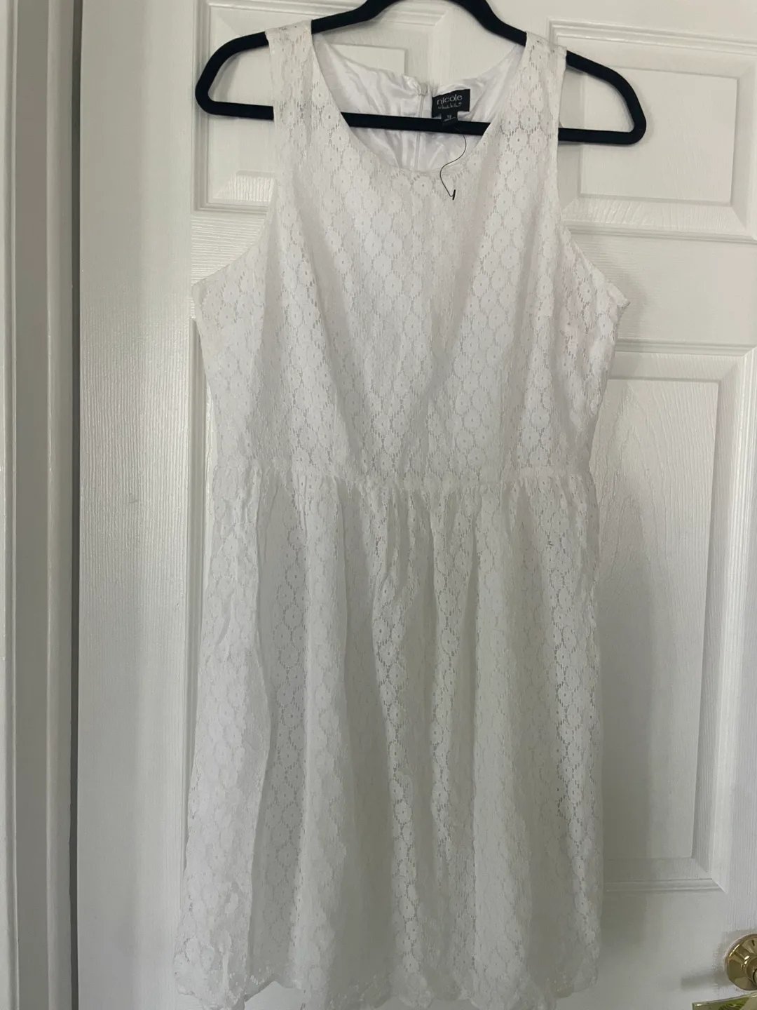 Nicole by Nicole Miller White Lace Dress, Size 12 thumbnail