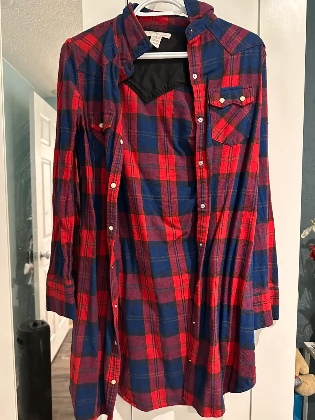 Levi’s Red and Blue Plaid Shirt Dress thumbnail
