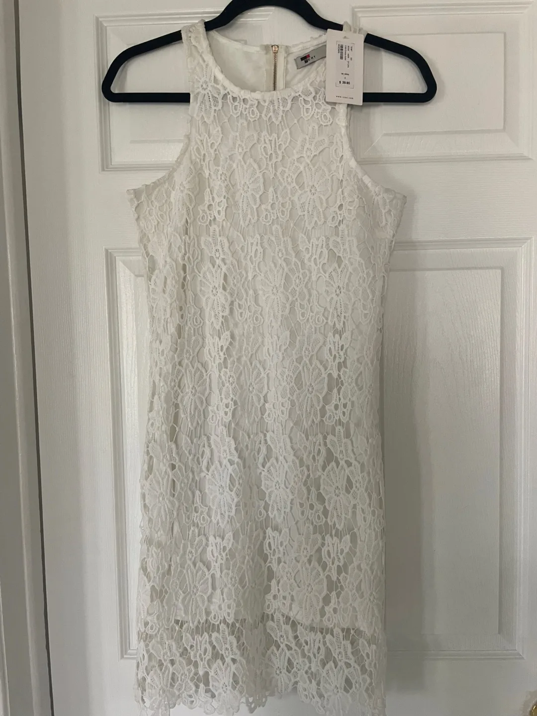 White Lace sleeveless Mini Dress Size Small thumbnail
