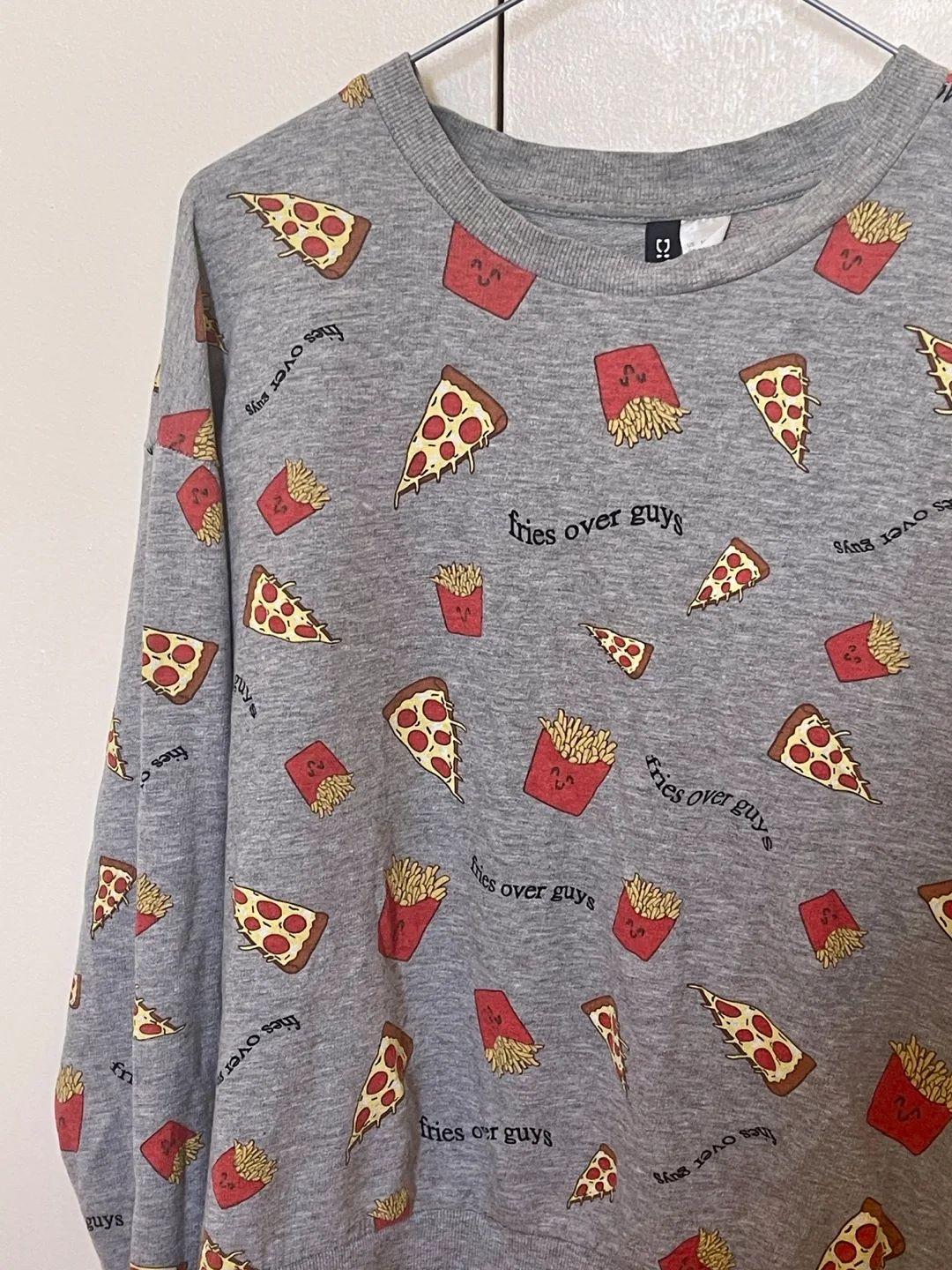 Grey Pizza and Fries Sweatshirt image indicator(3)