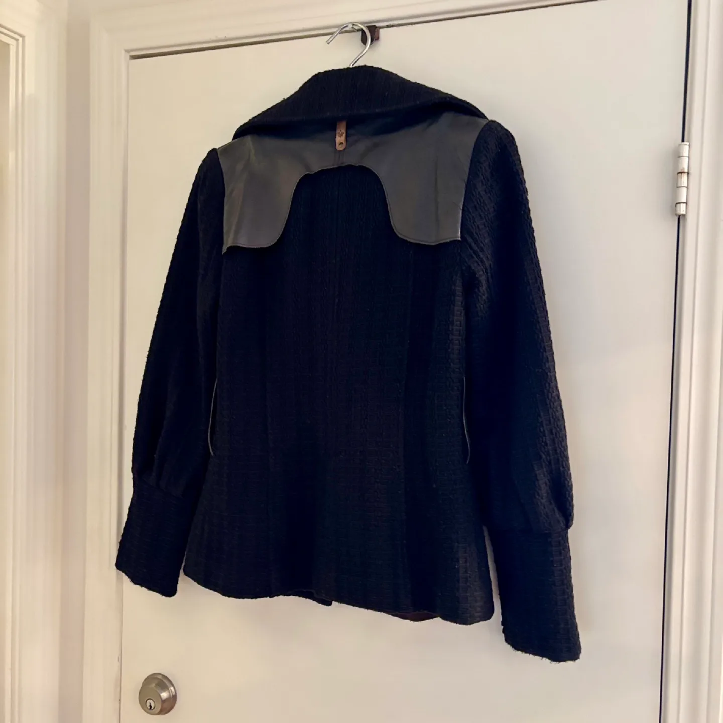 Mackage Black Virgin Wool and Leather Jacket - Size XS image indicator(5)