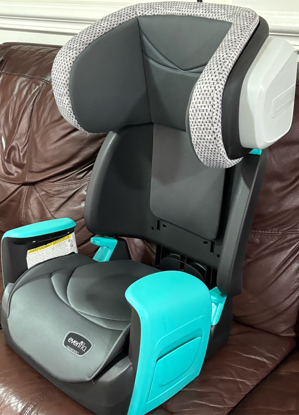 Evenflo Big Kid Amplify Harness Booster Car Seat - Teal and Grey - photo 3