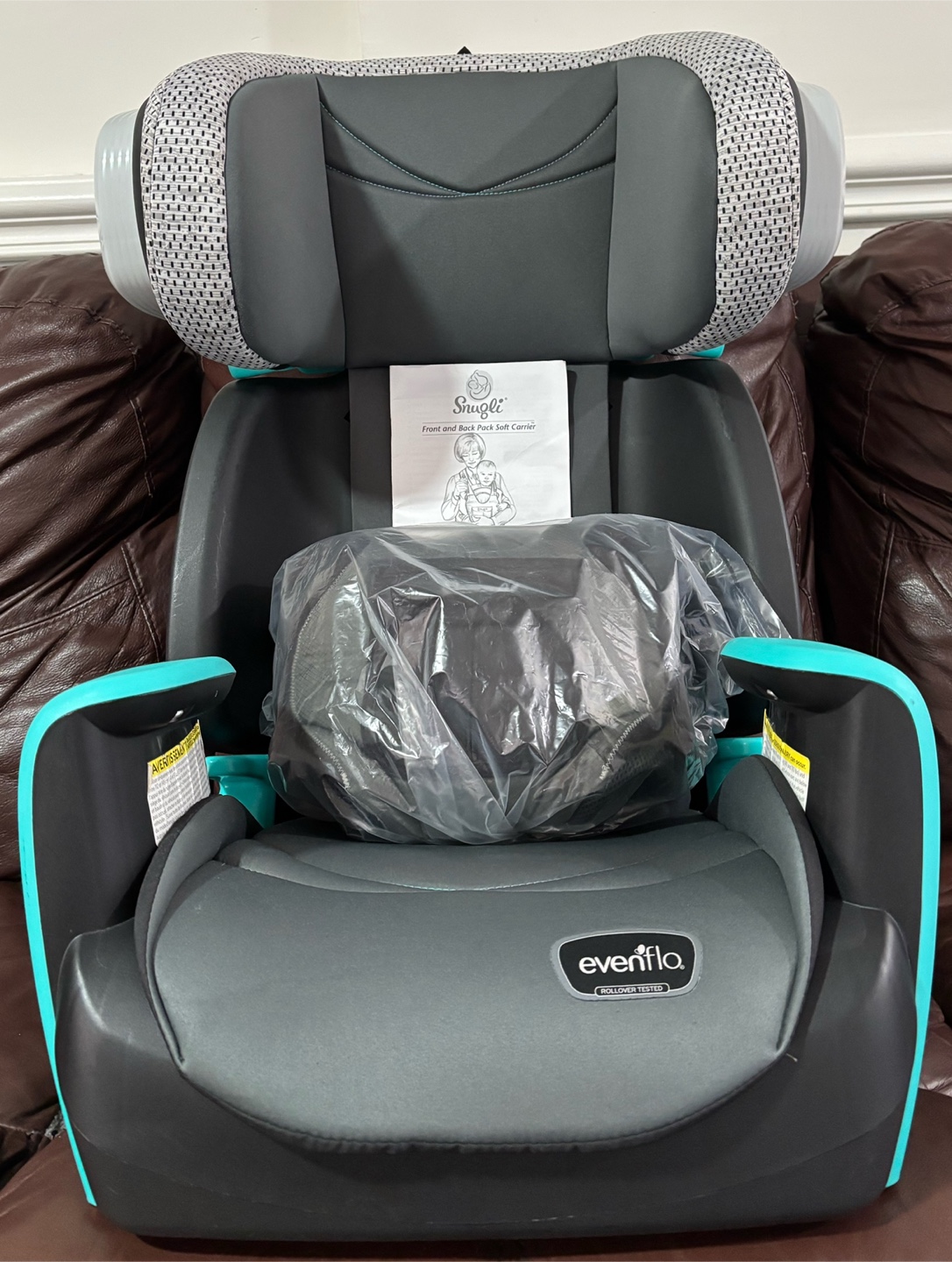 Evenflo Big Kid Amplify Harness Booster Car Seat - Teal and Grey