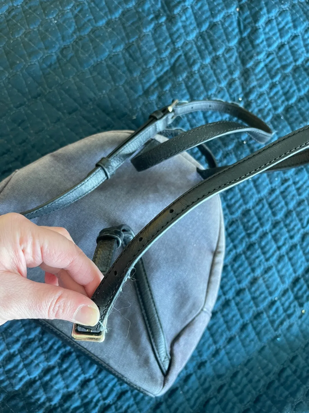 Kate Spade New York Grey Denim Poppy Backpack image indicator(7)