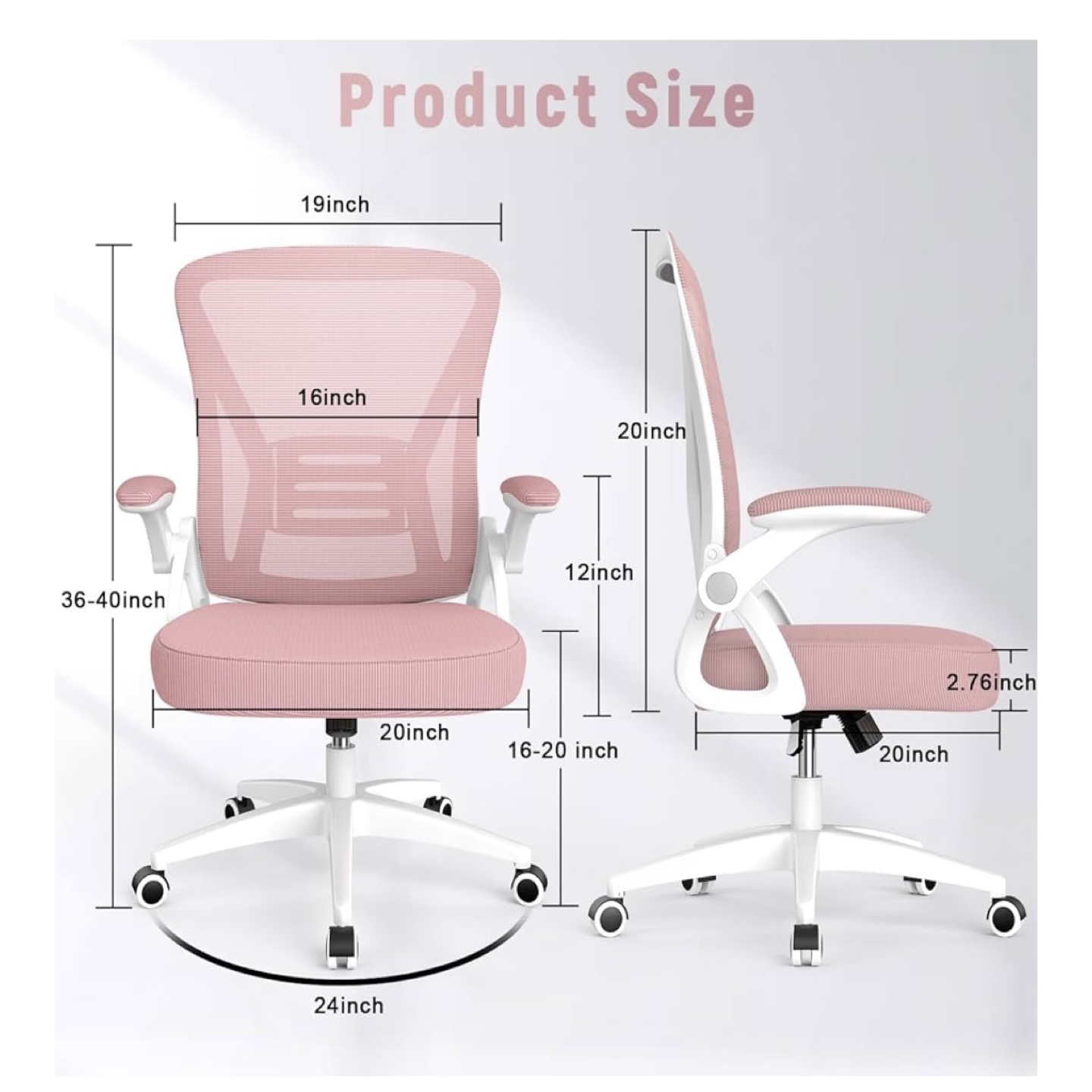 Pink and White Office Chair (Assembled) - photo 3