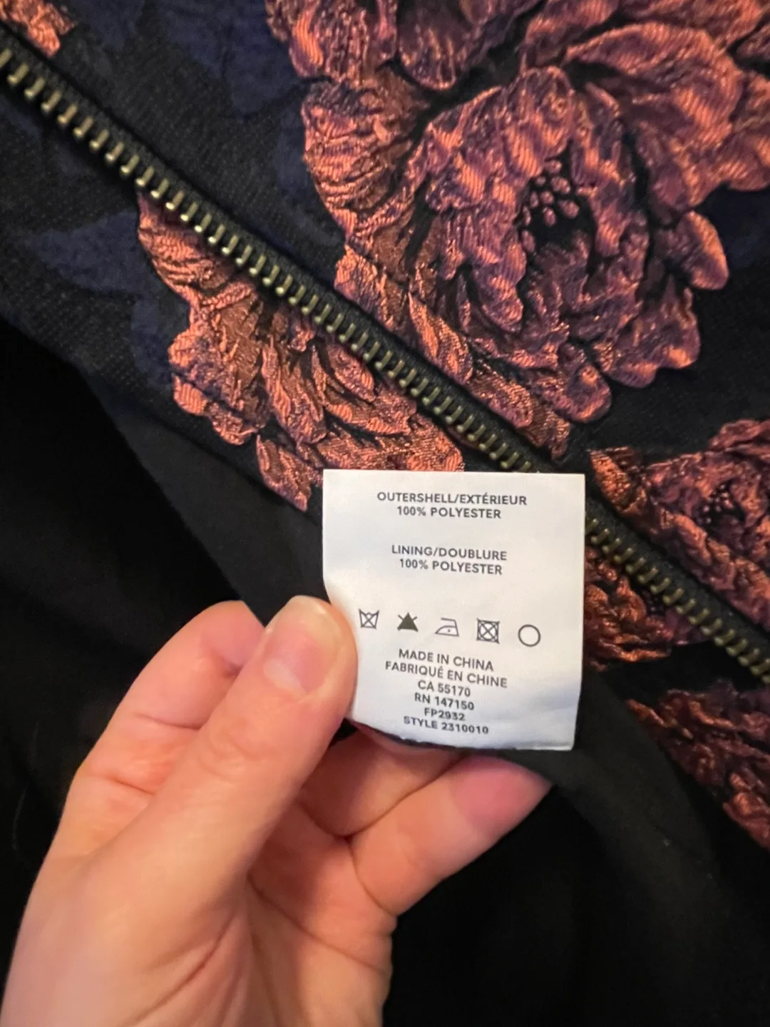 Frank & Oak Men’s Floral Bomber Jacket Size XL image indicator(7)