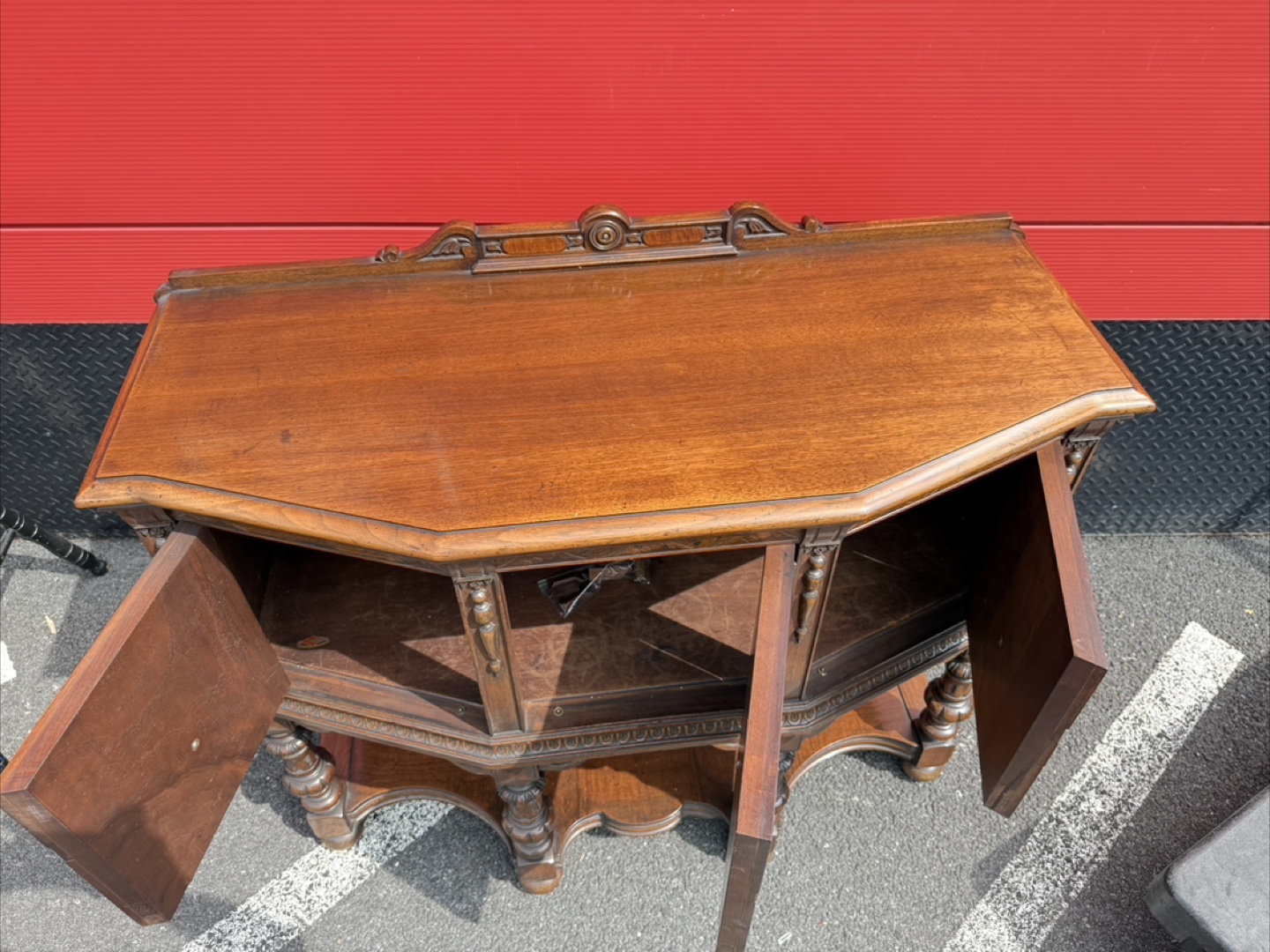 Antique Wooden Buffet Server - photo 4