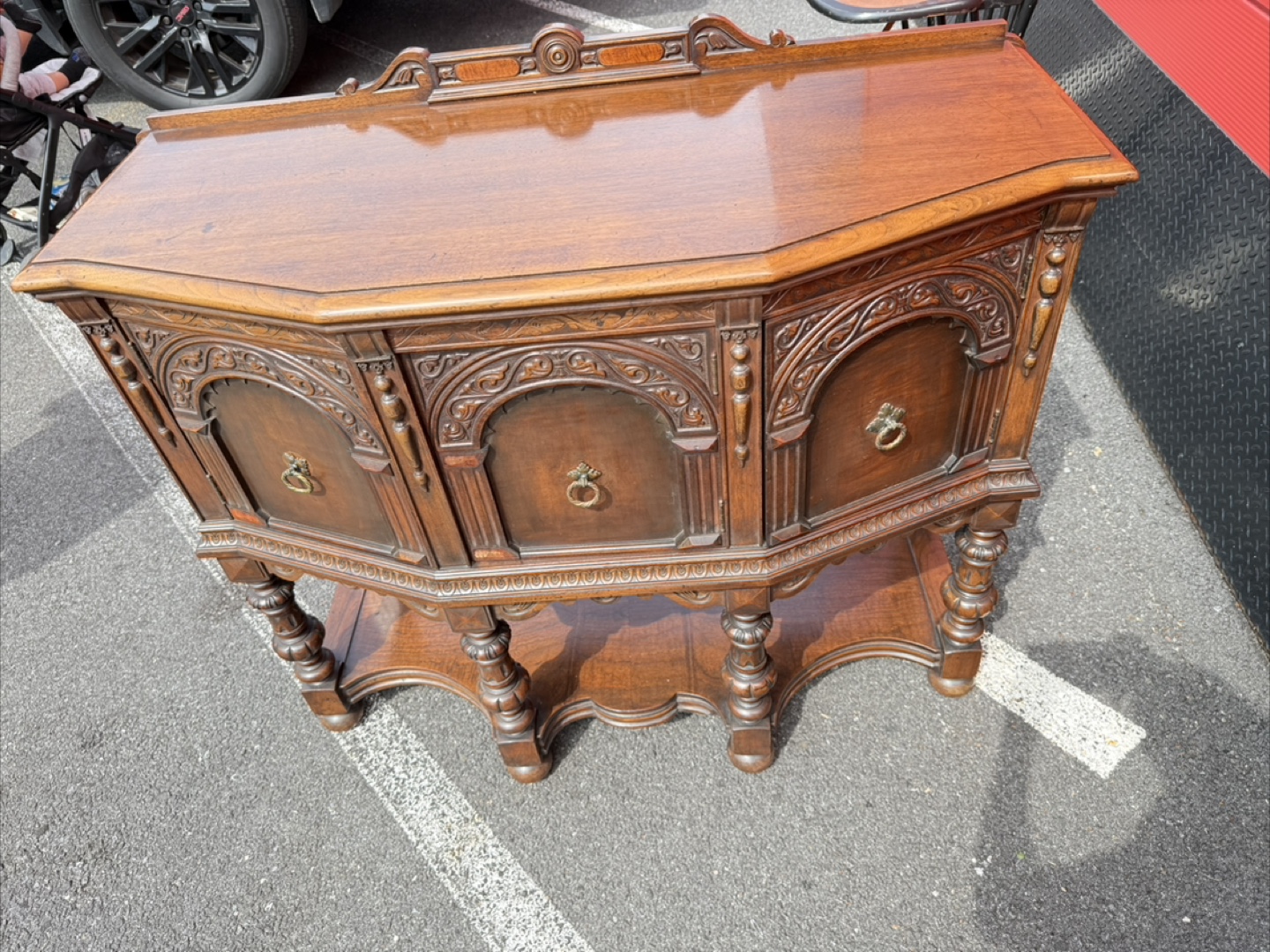 Antique Wooden Buffet Server