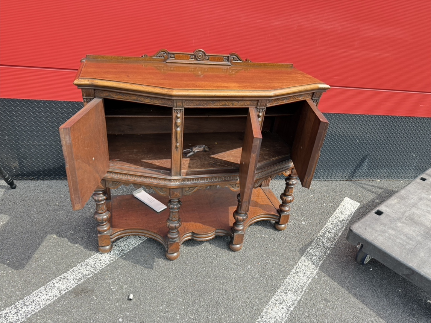 Antique Wooden Buffet Server - photo 5