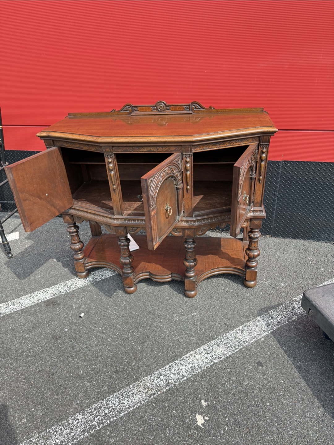 Antique Wooden Buffet Server - photo 3