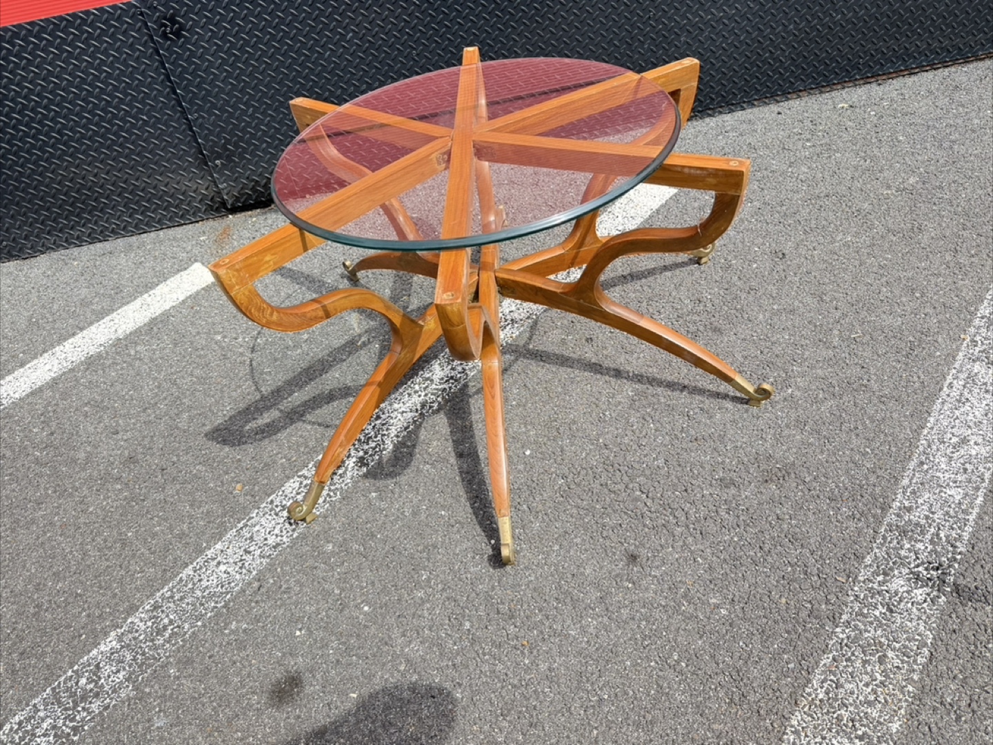 Mid Century Modern Coffee Table with Glass Top - photo 4