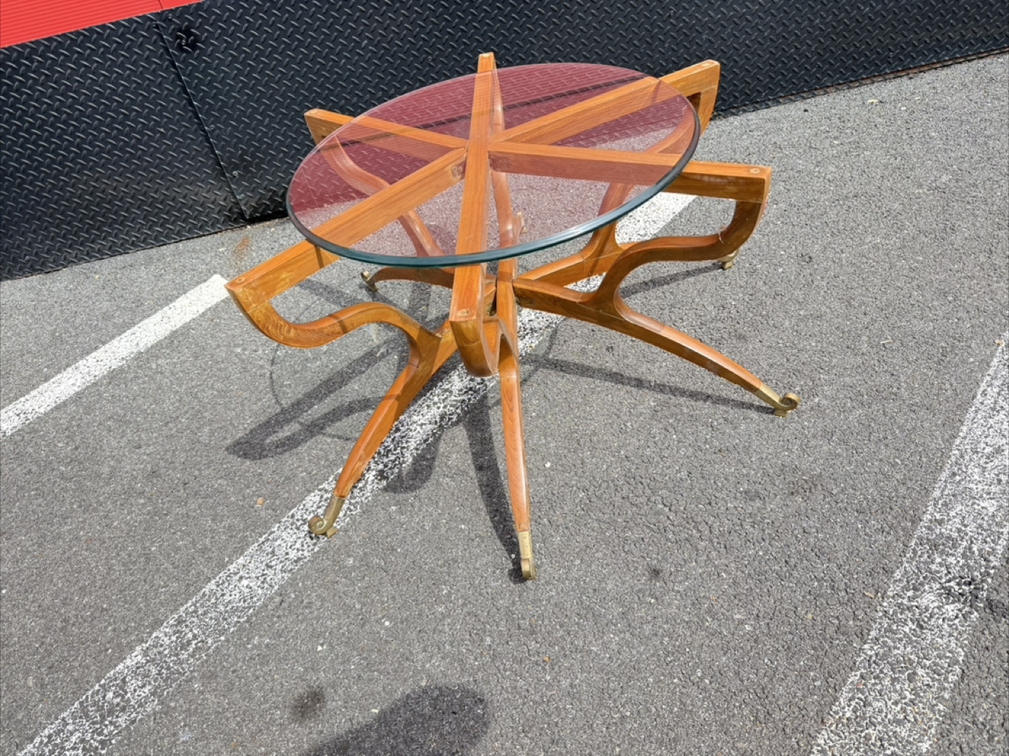 Mid Century Modern Coffee Table with Glass Top - photo 3