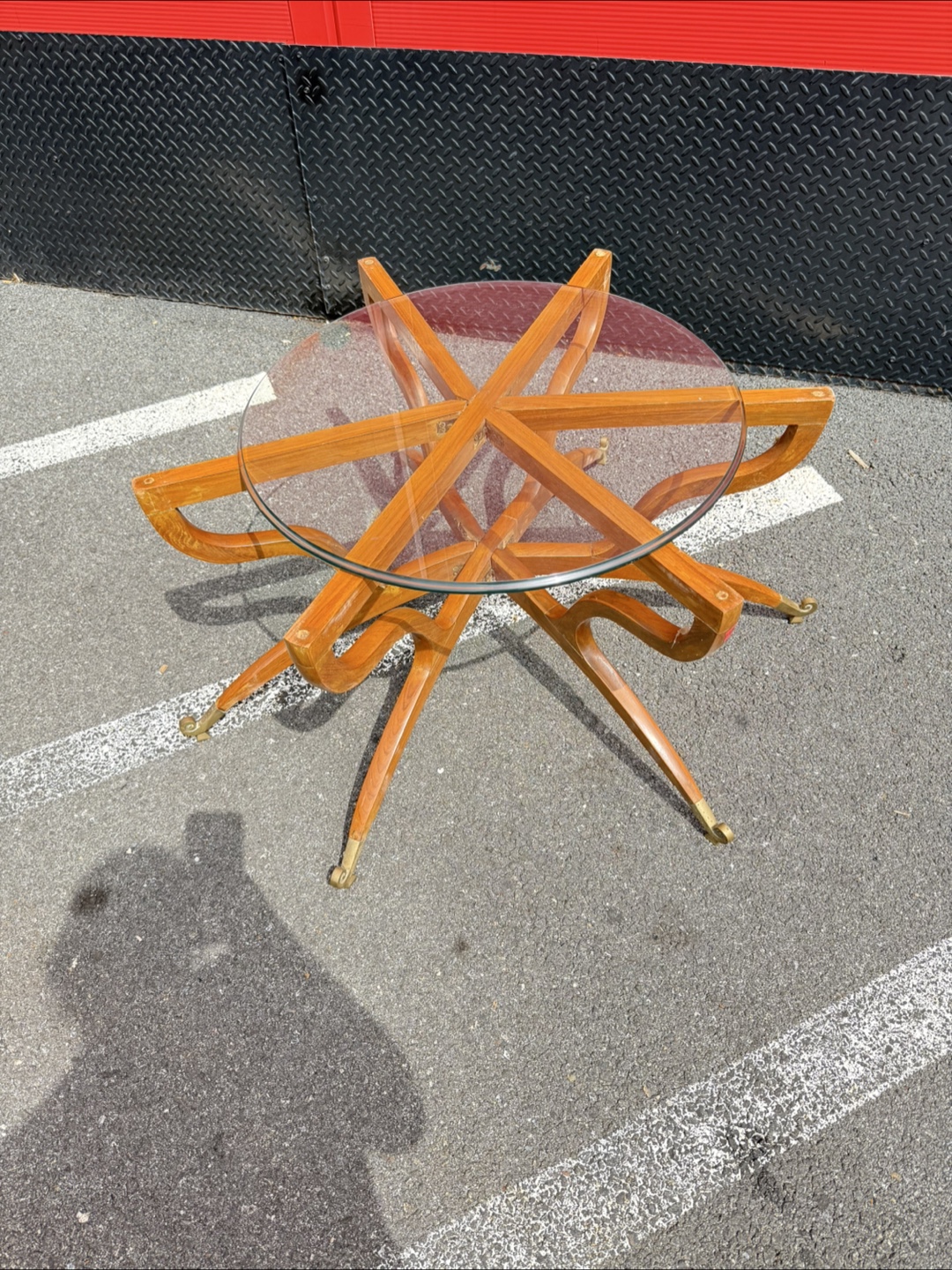 Mid Century Modern Coffee Table with Glass Top - photo 2