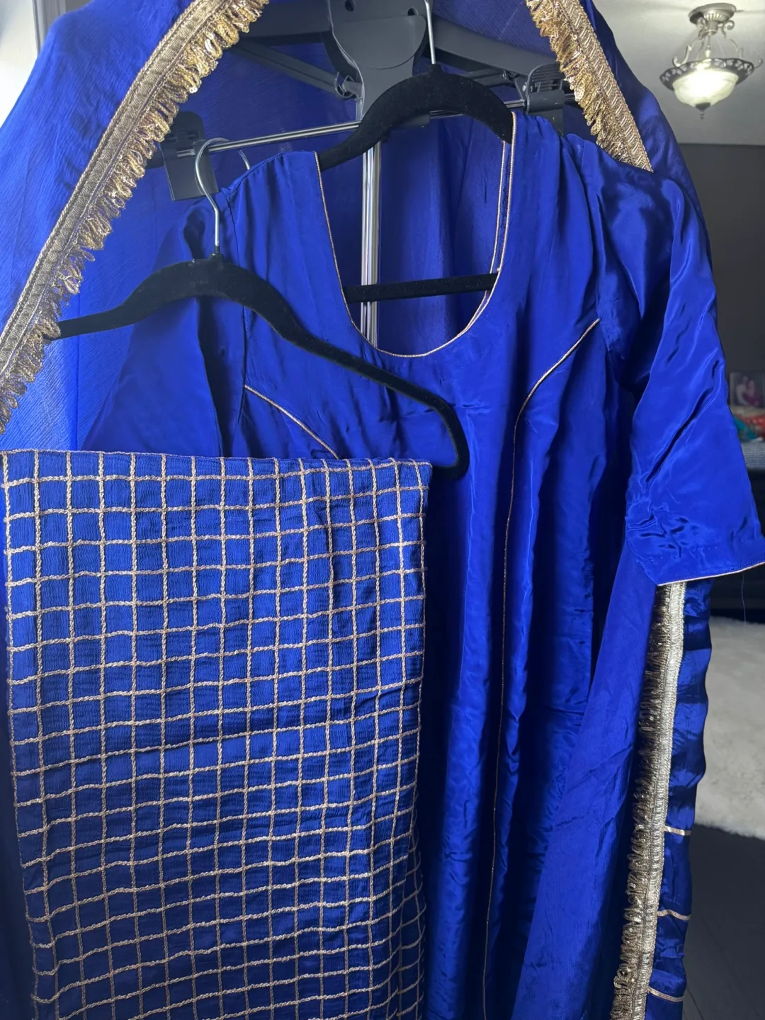 Gorgeous Royal Blue Salwar Kameez with Gold Embroidery thumbnail