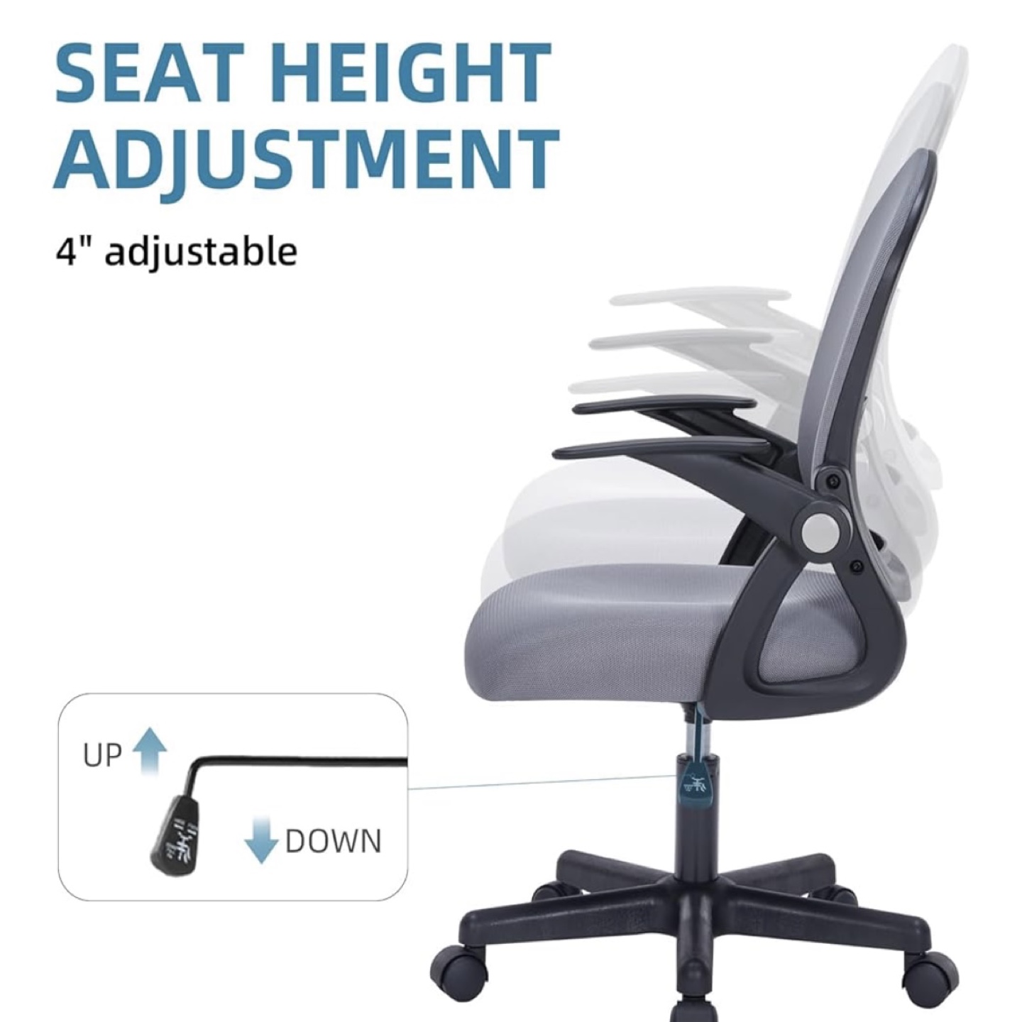 Grey Mesh Office Chair (Assembled) - photo 4