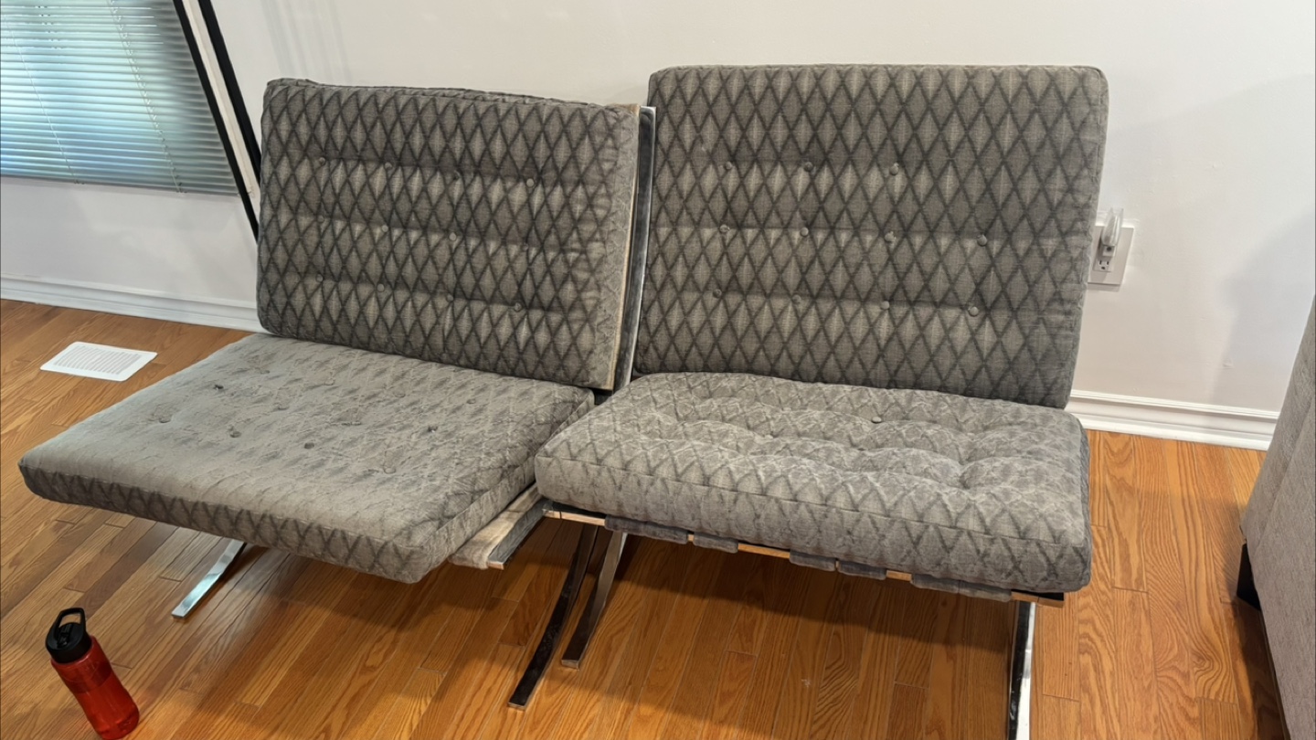 Free - Mid-Century Modern Chrome and Fabric Two chairs - photo 2