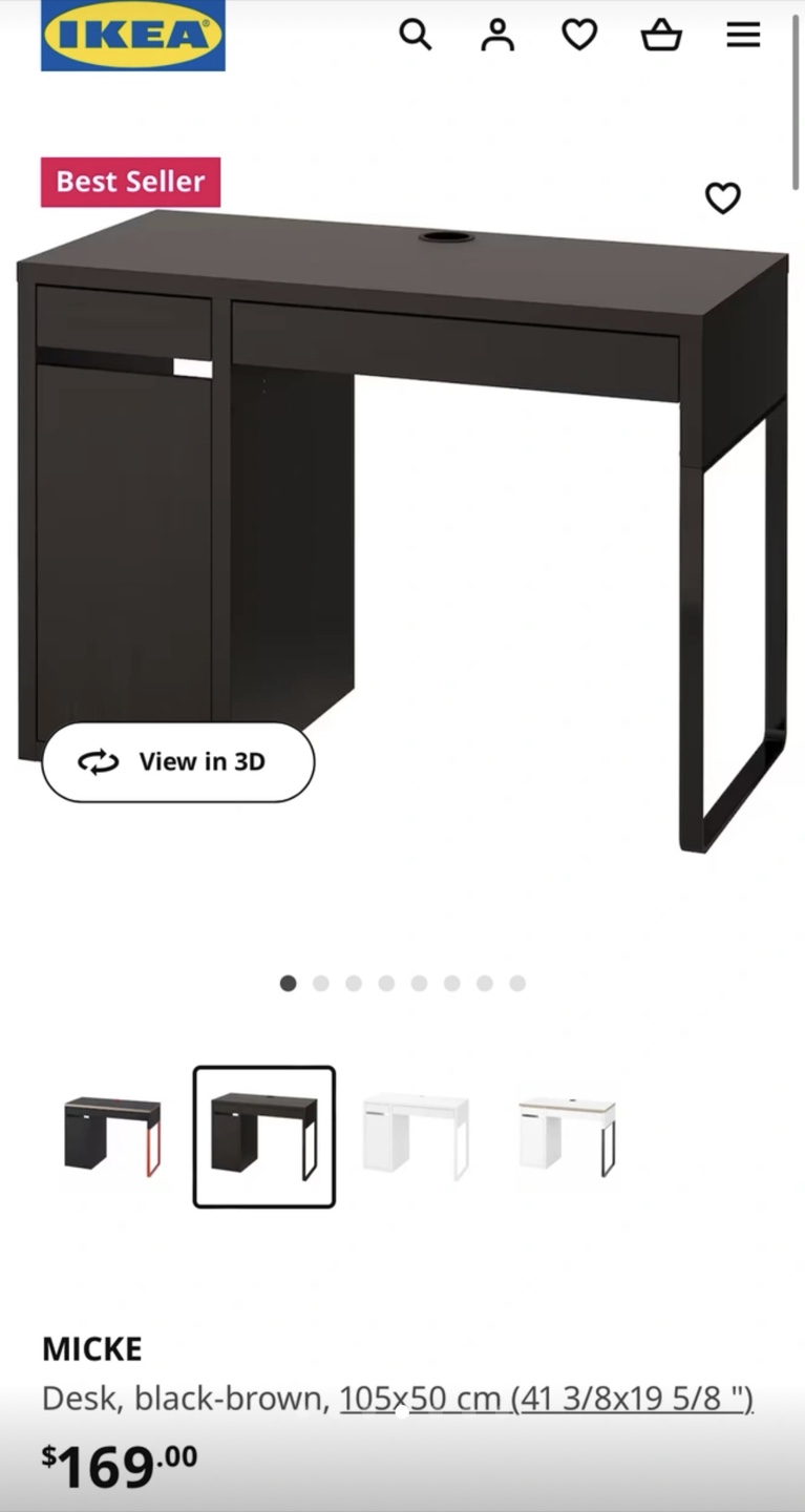 IKEA MICKE Desk - Black-Brown - photo 2