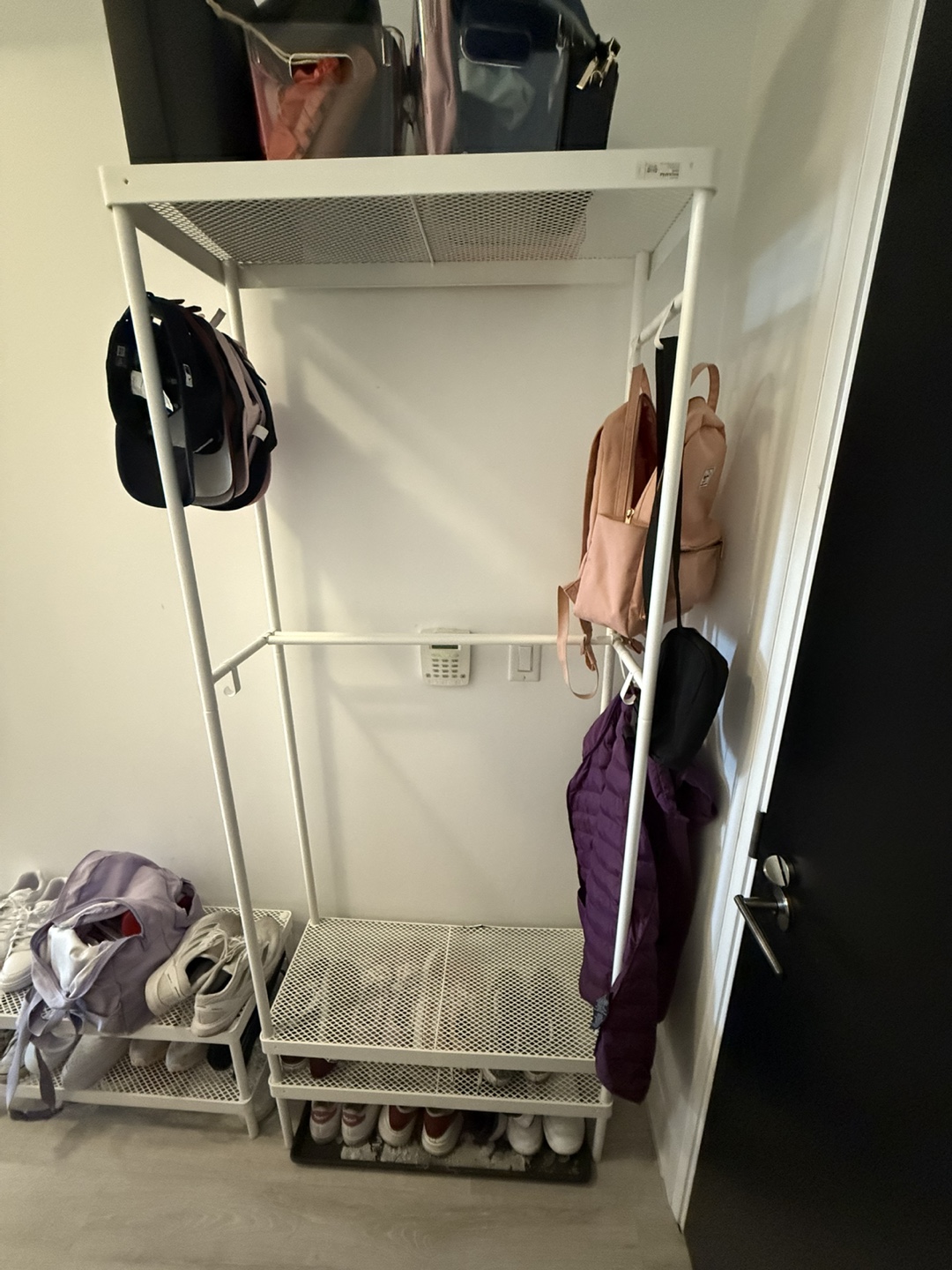 IKEA White Shoe Rack and Clothes Rack