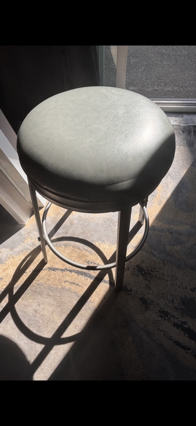 2 OUIIUO Swivel Bar Stool, Grey, 25 Inch