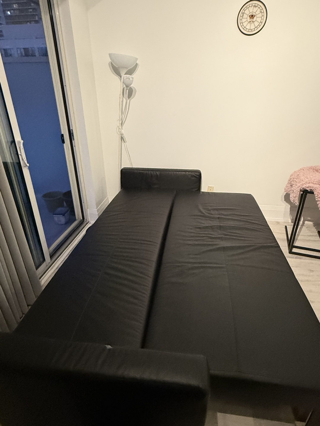 Black Leather Futon Sofa Bed - photo 4