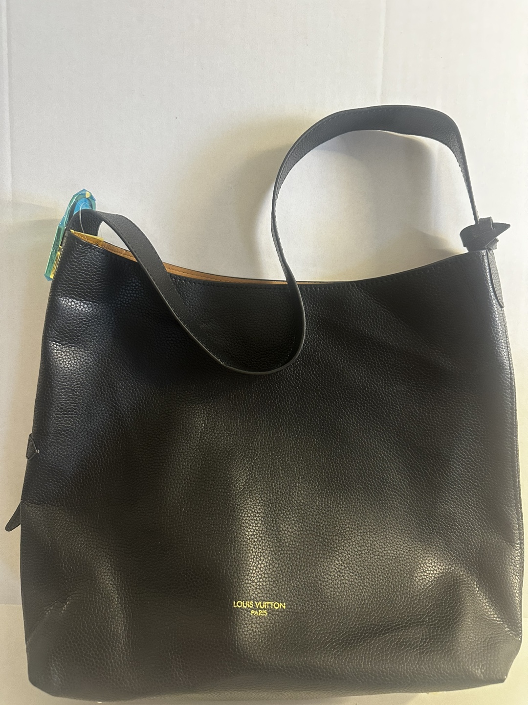 Black Leather Tote Bag with Pouch(replica)