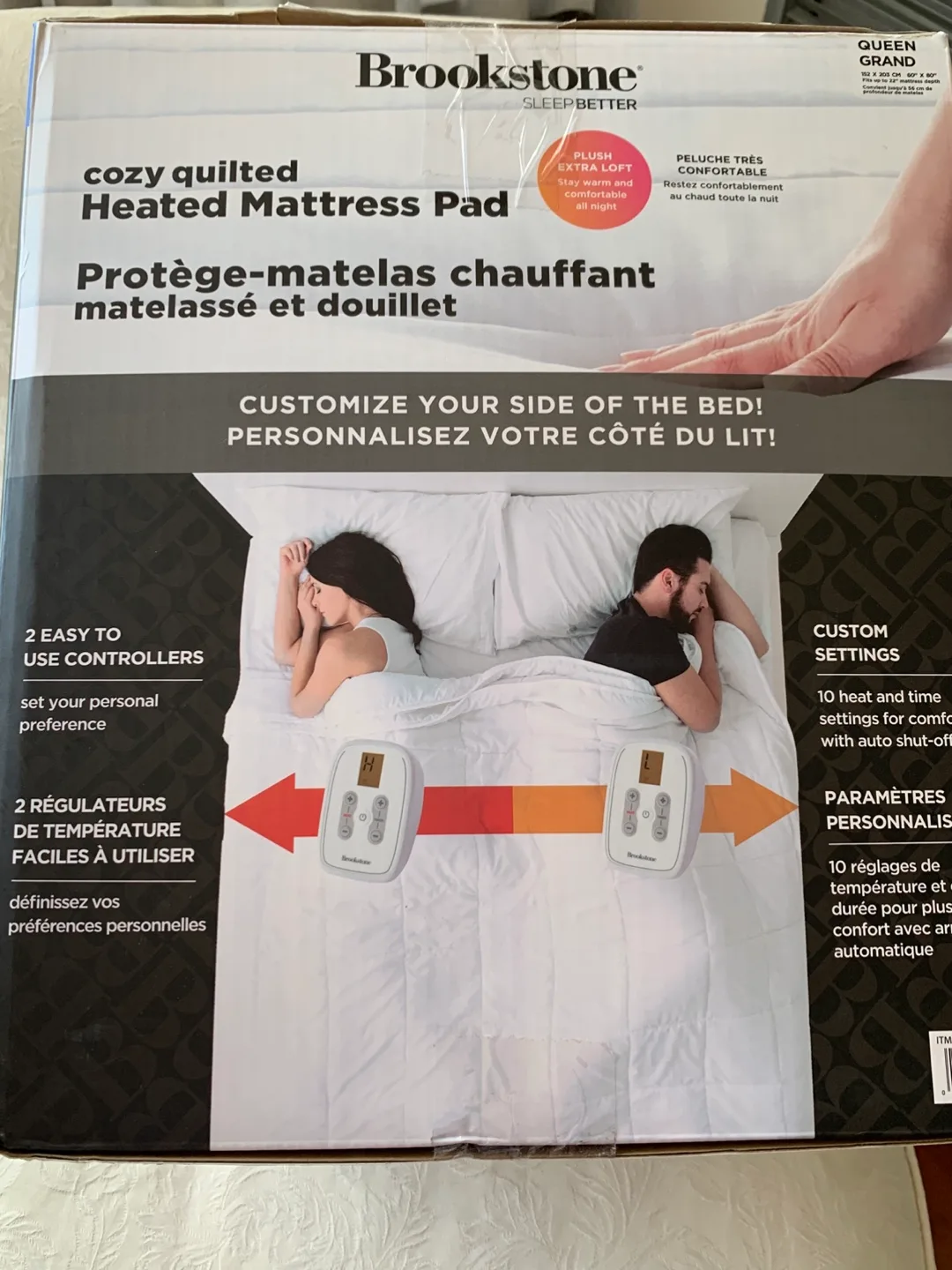 Brookstone Cozy Quilted Heated Mattress Pad - Queen thumbnail
