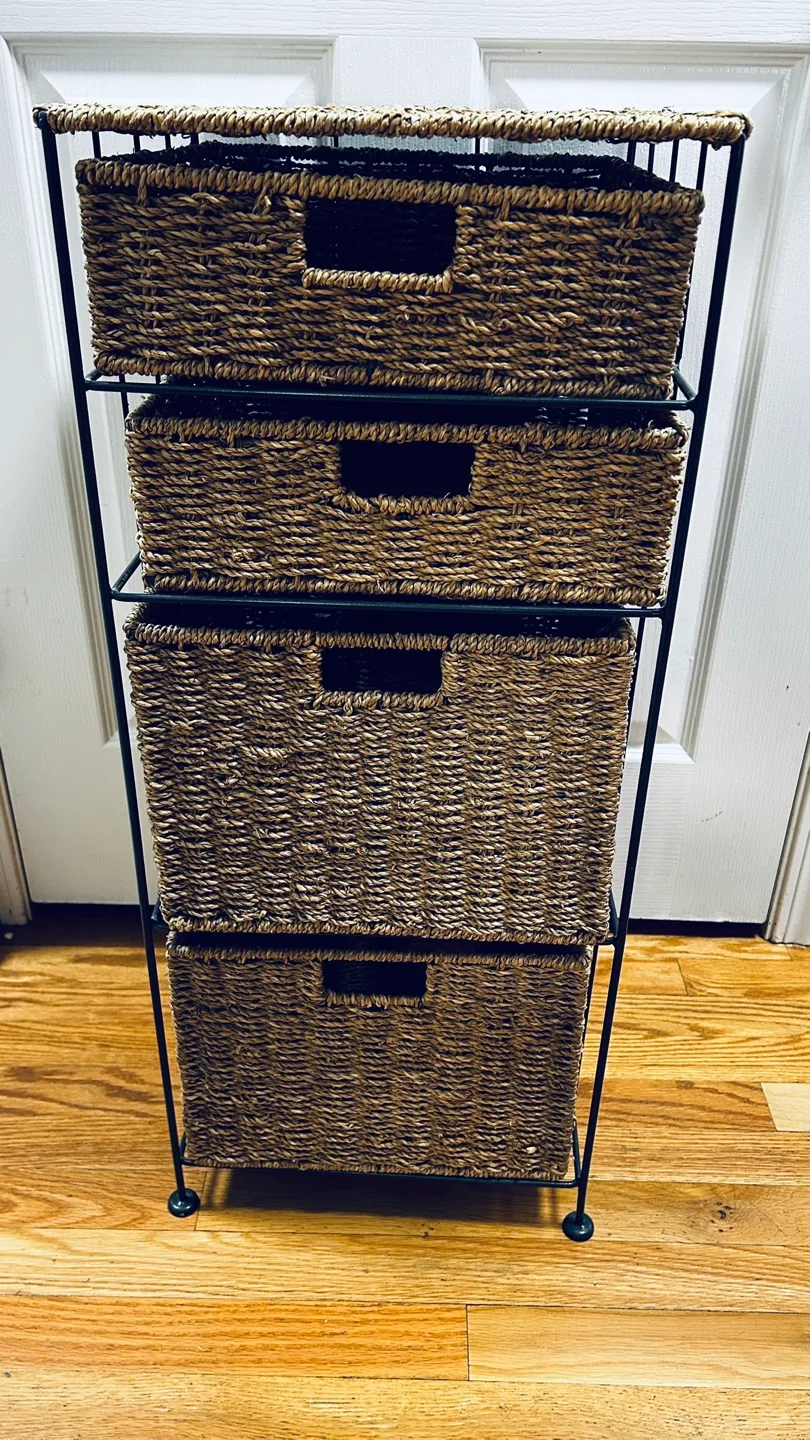 Wicker 4 drawer storage