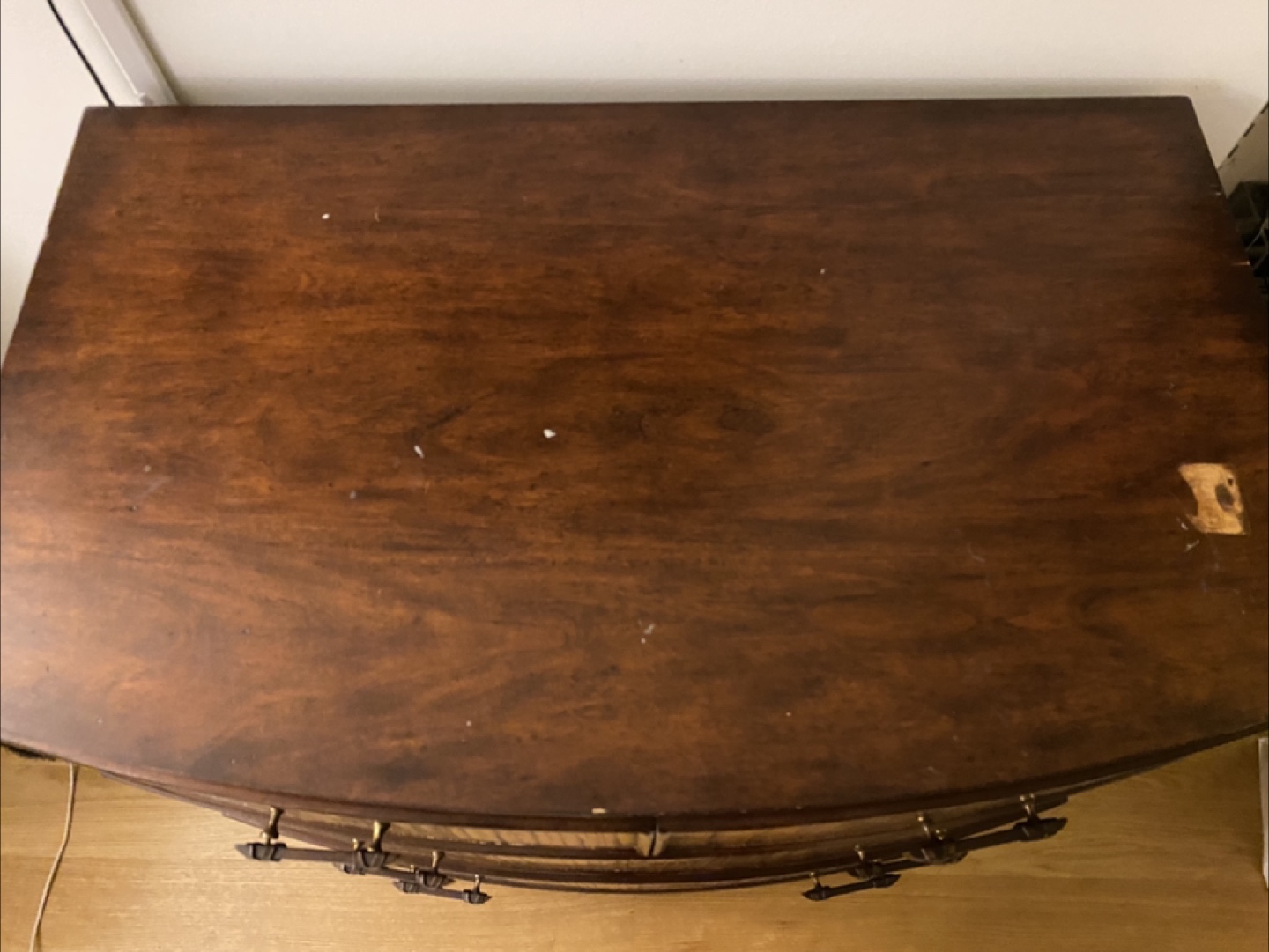 Vintage Wooden Bowfront Chest of Drawers - photo 2