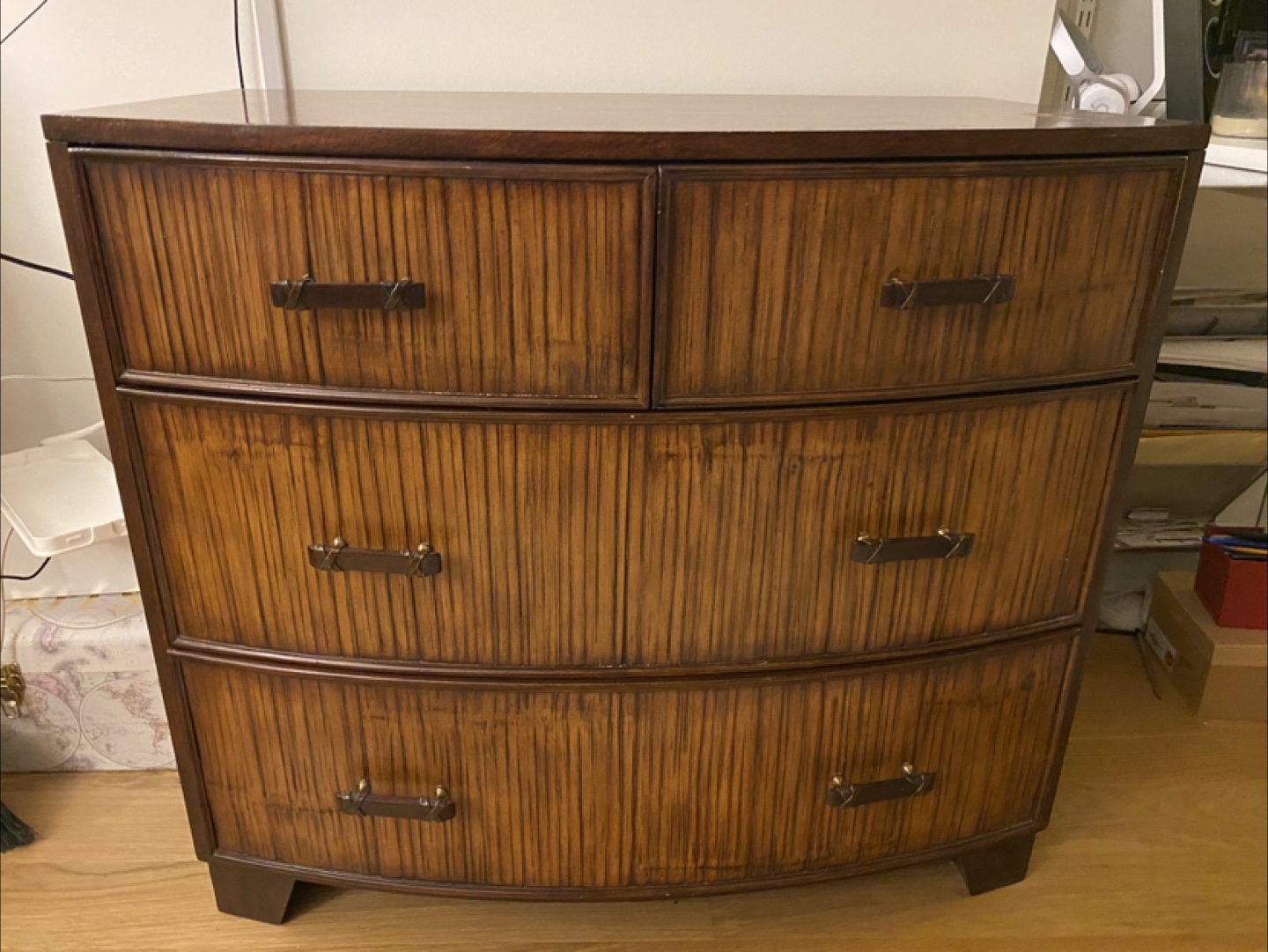 Vintage Wooden Bowfront Chest of Drawers