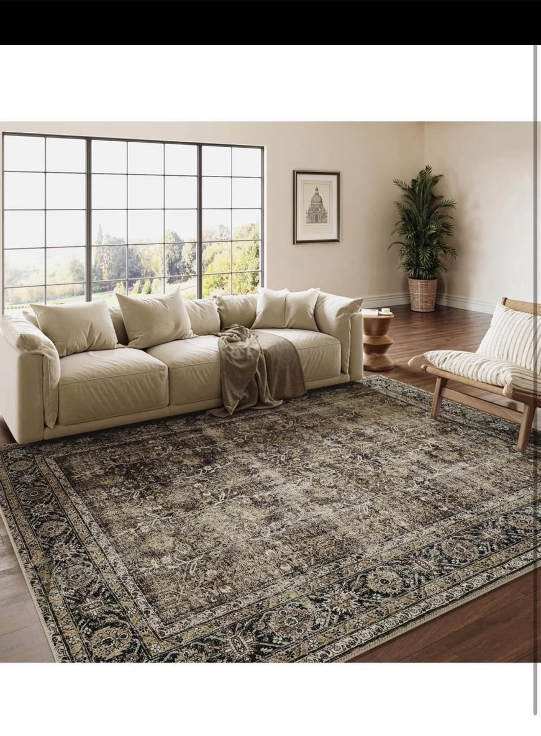 Large Area Rug,  8x10 Vintage-Inspired Design