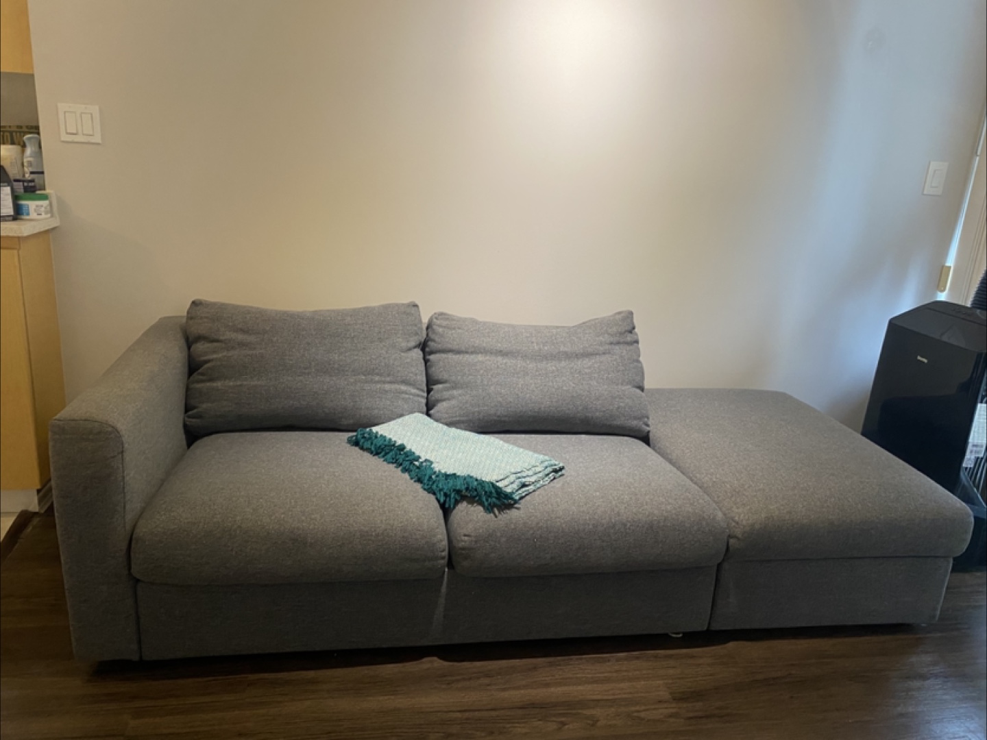 Grey Modular Sectional Sofa with Chaise Lounge - photo 3