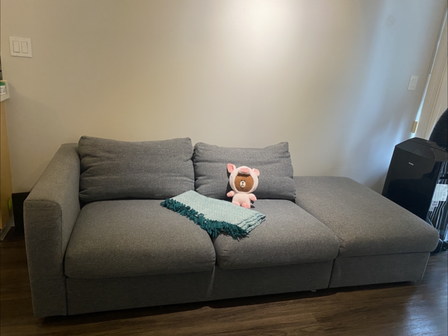 Grey Modular Sectional Sofa with Chaise Lounge - photo 4