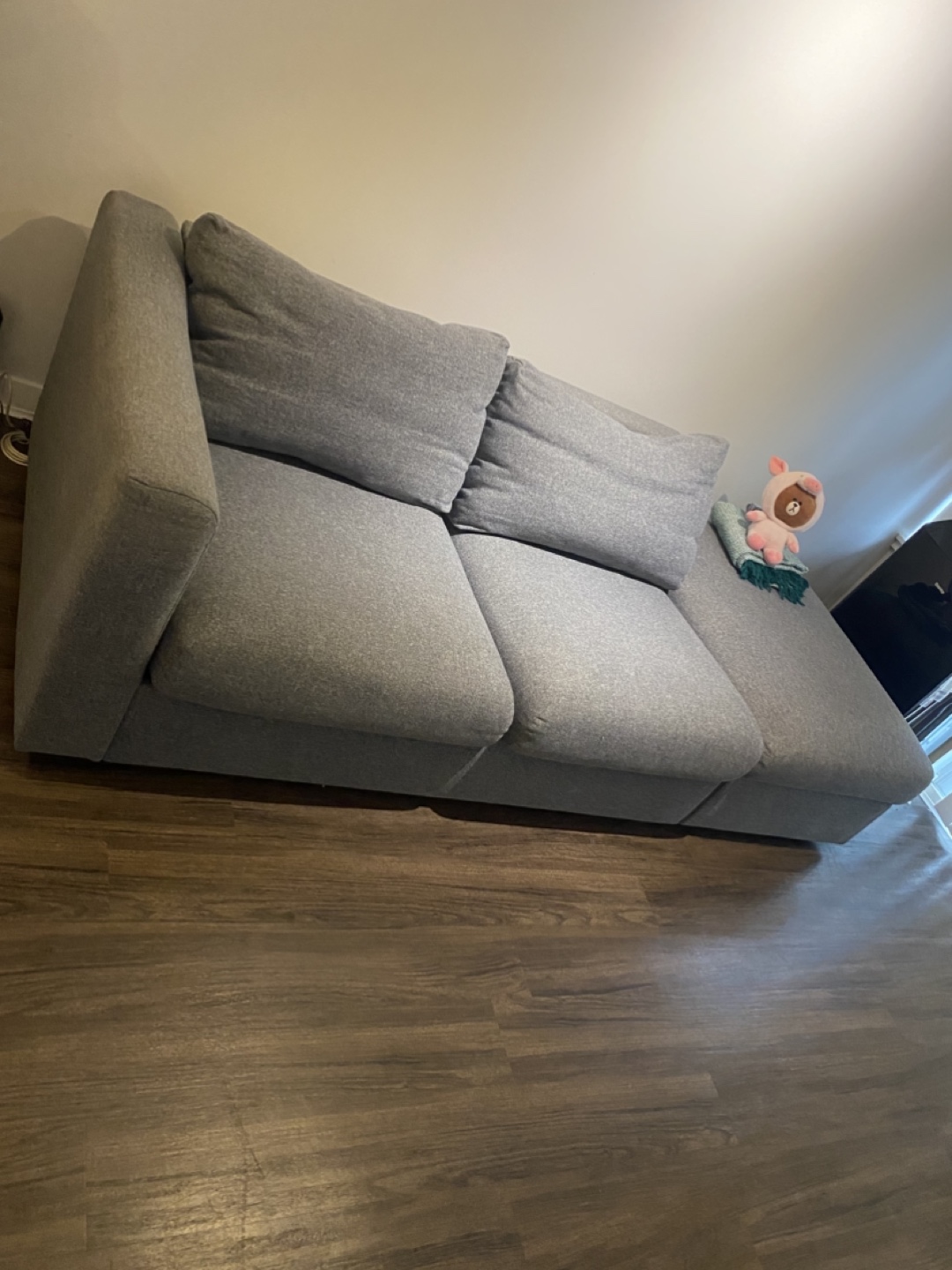 Grey Modular Sectional Sofa with Chaise Lounge - photo 2