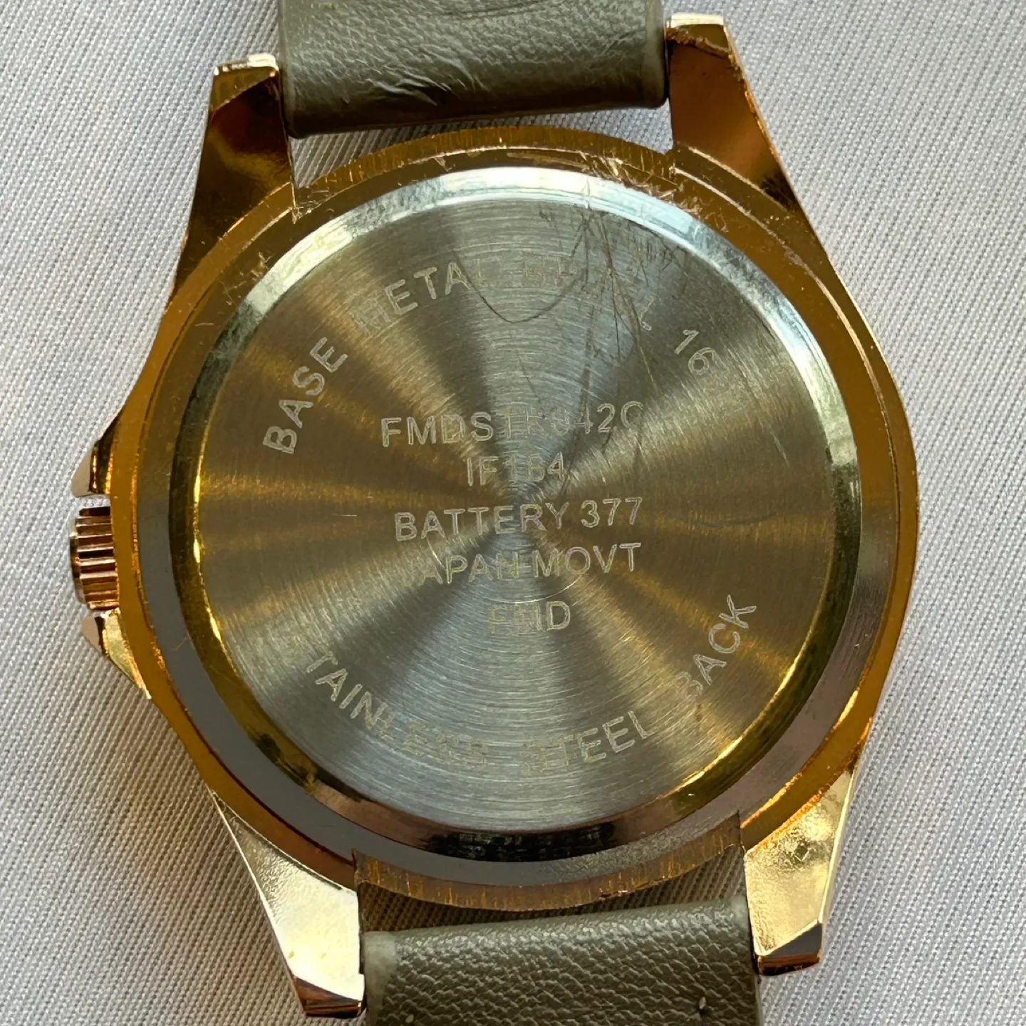 Valletta Gold and Gray Womens Analog Wrist Watch Crystal Accents image indicator(6)