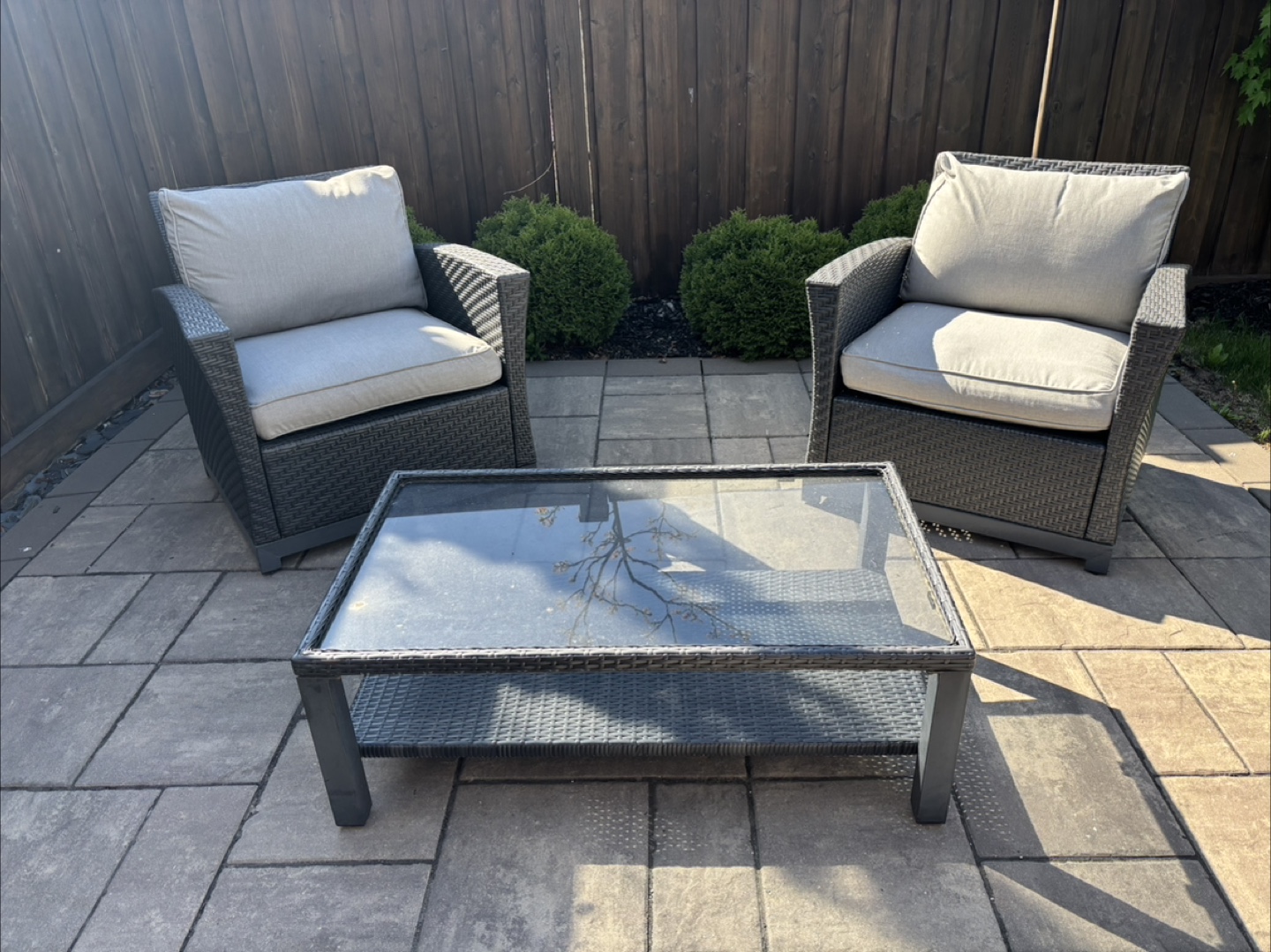 Outdoor Wicker Patio Conversation Set - 4 piece - photo 2