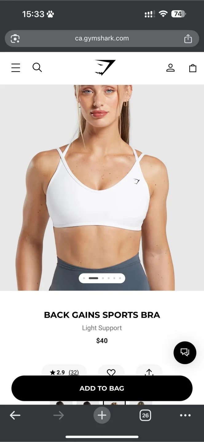 Gymshark Back Gains Sports Bra - Bundle of 2 thumbnail