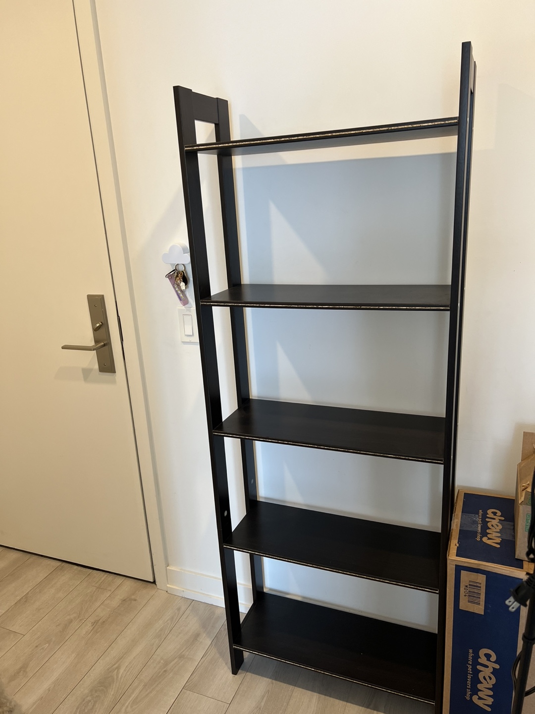 Black 5-shelf bookcase - photo 2
