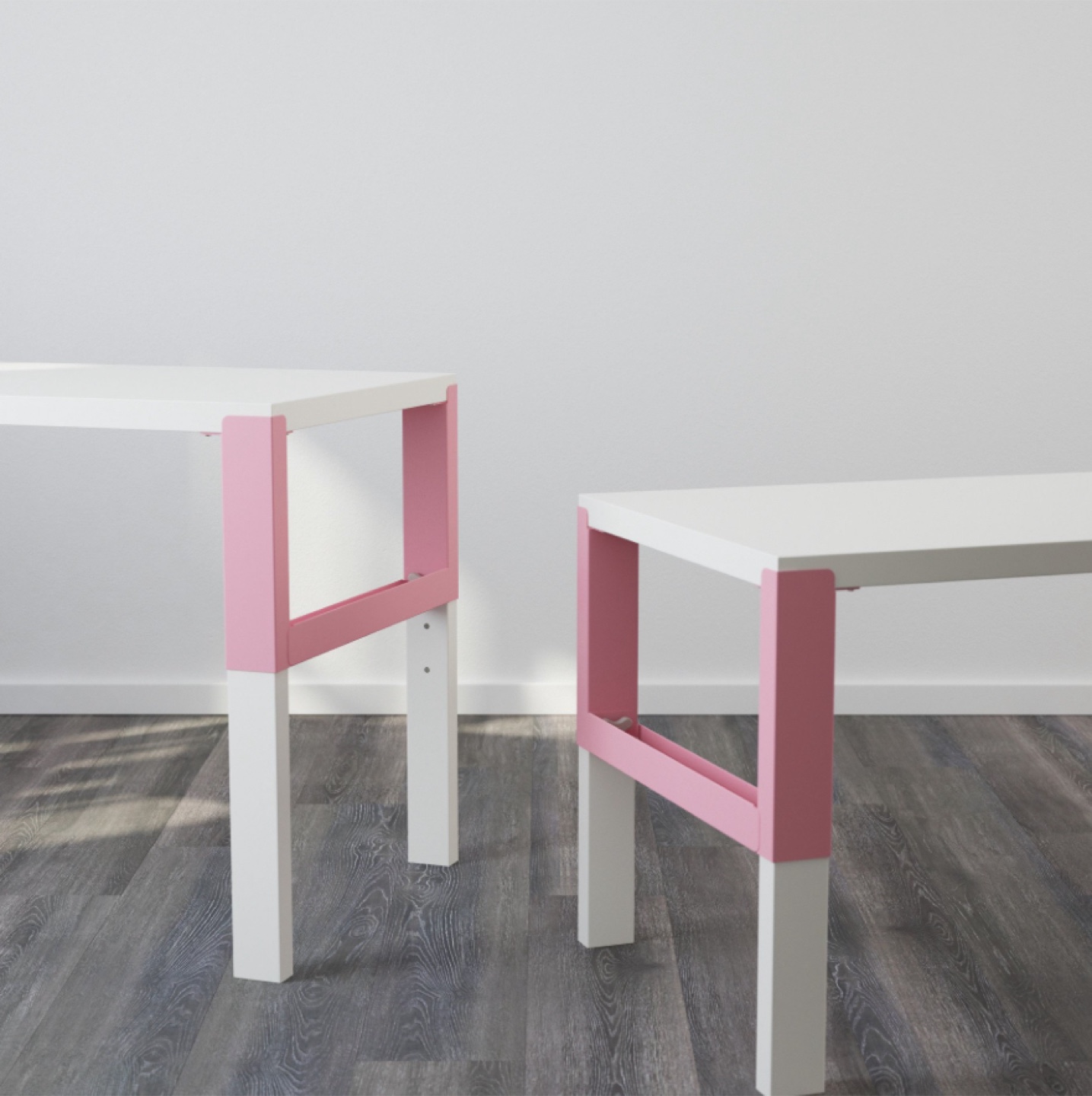 Desk with chair - White with adjustable Legs - photo 2